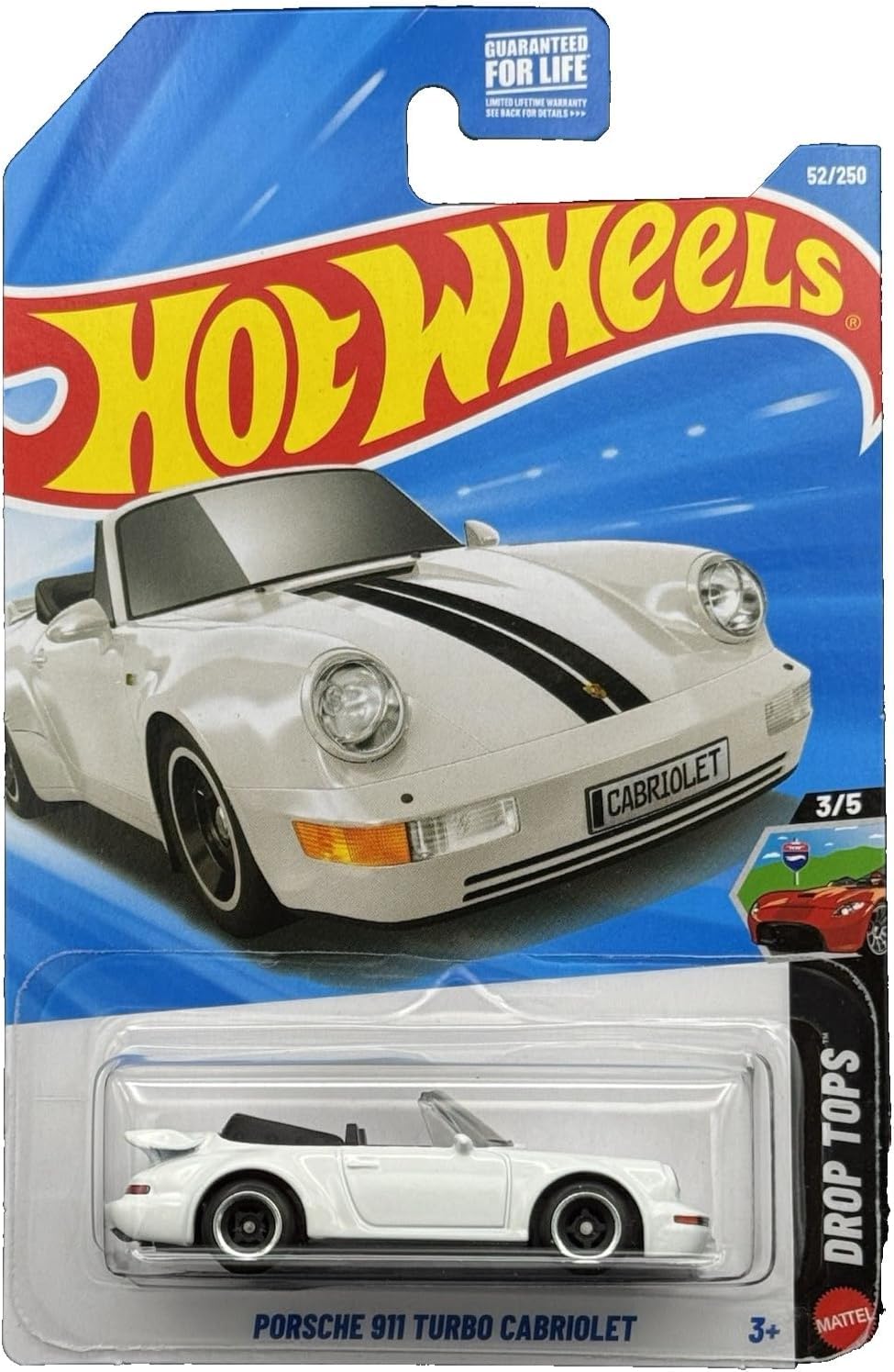 Hot Wheels Porsche 911 Turbo Cabriolet White Drop Tops 3/5 52/250 1:64
