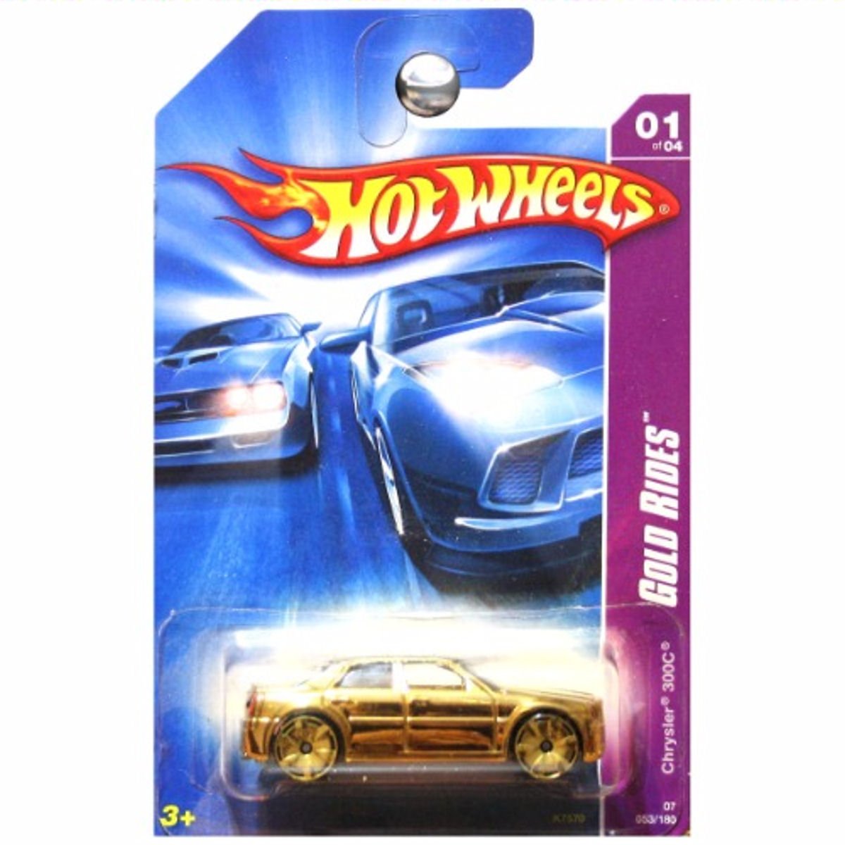Hot Wheels 2007 Gold Rides Chrysler 300 300C Gold Foil Toy Car