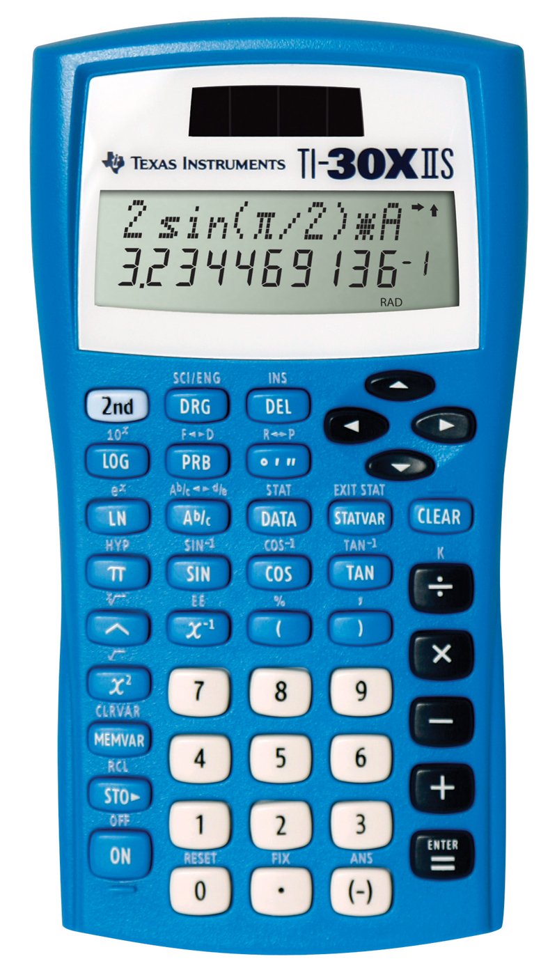 Image 0 of Texas Instruments TI-30XIIS Scientific Calculator Blue 30XIIS/TBL/1L1/BA
