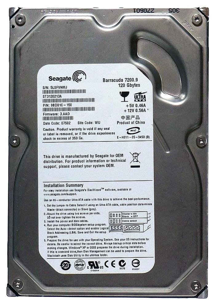 Image 0 of ST3120213A Seagate 120GB 7200RPM ATA 100 3.5 Inch Barracuda Hard Drive
