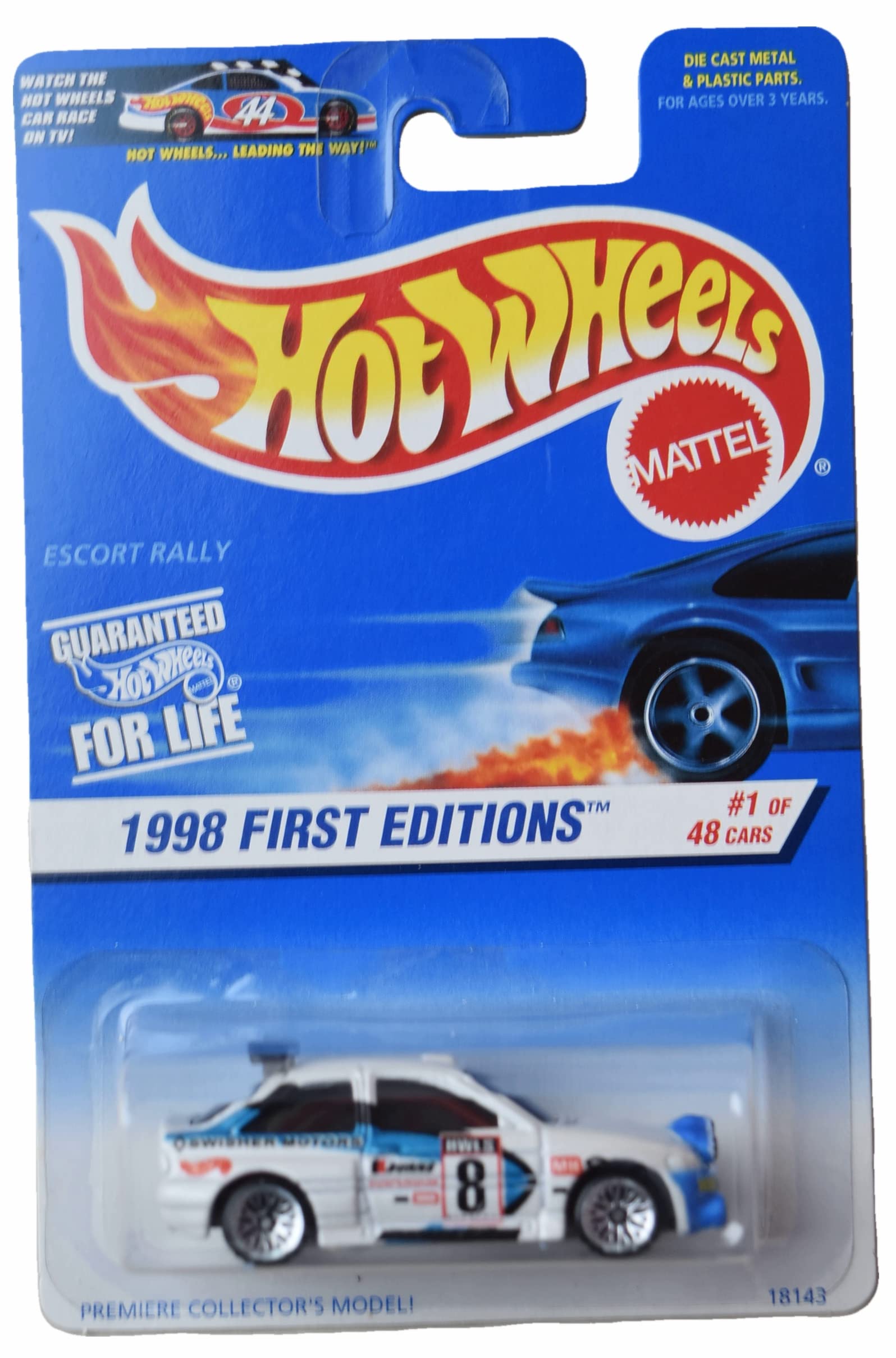 Hot Wheels Escort Rally 1998 First Editions 1/48 White Toy Car