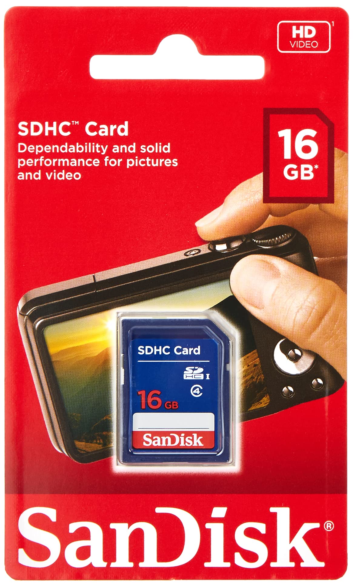 SanDisk Flash 16 GB SDHC Flash Memory Card SDSDB-016G Label May Change