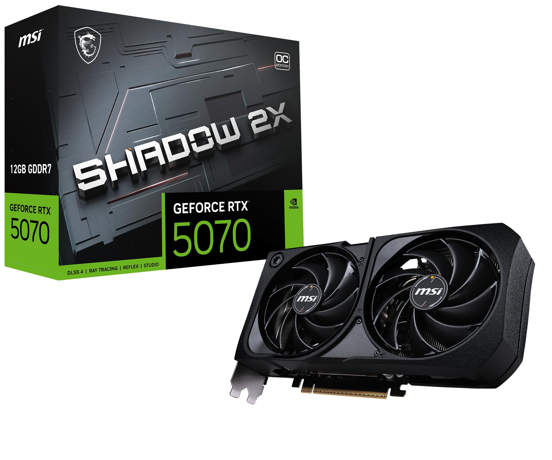 MSI Gaming RTX 5070 12G Shadow 2X OC Graphics Card 12GB GDDR7 192-BIT