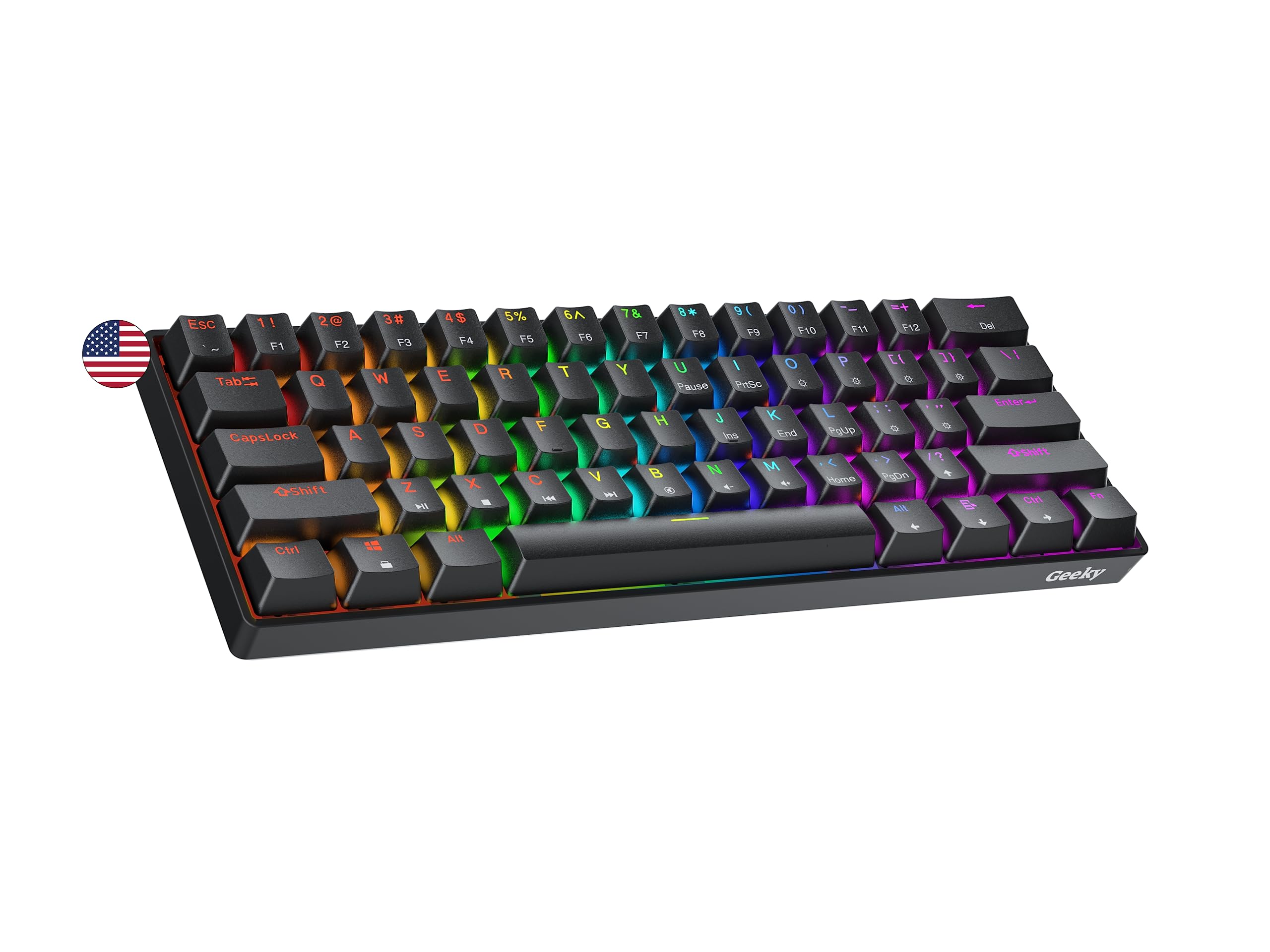 Geeky GK61 60% Hot Swappable Mechanical Gaming Keyboard