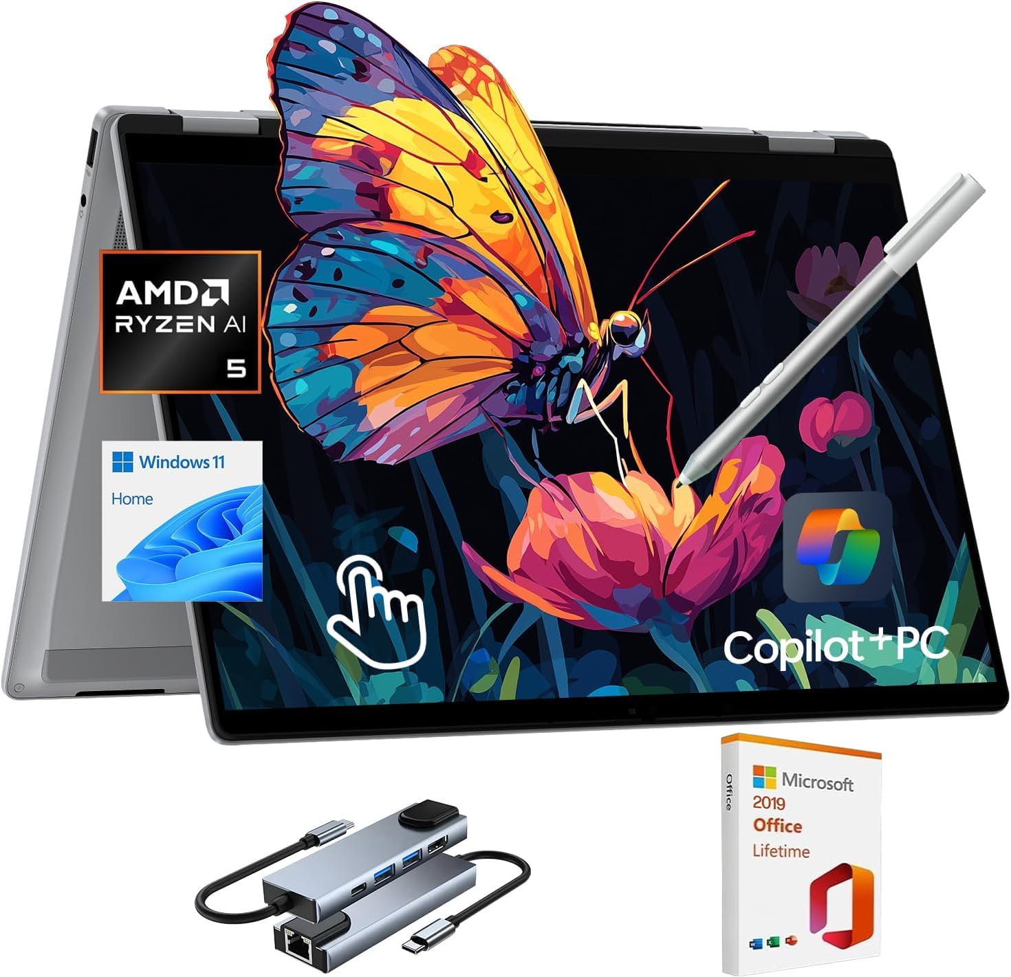 Image 0 of HP OmniBook X Flip Copilot+ PC Laptop Computer 2-IN-1 16