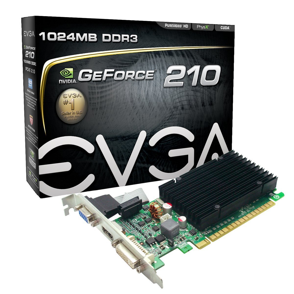 Image 0 of EVGA 01G-P3-1313-KR GeForce 210 Graphic Card 520 MHz Core 1 GB DDR3