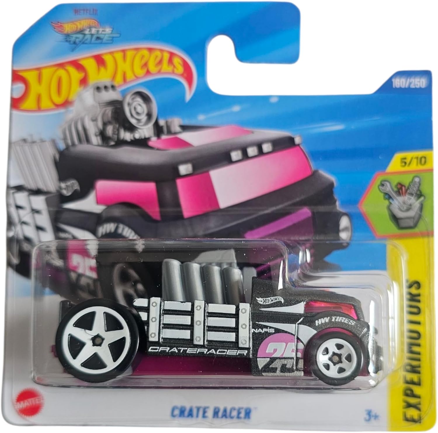 Image 0 of Hot Wheels Crate Racer Experimotors 5/10 JBB02 Short Card Netflix Let