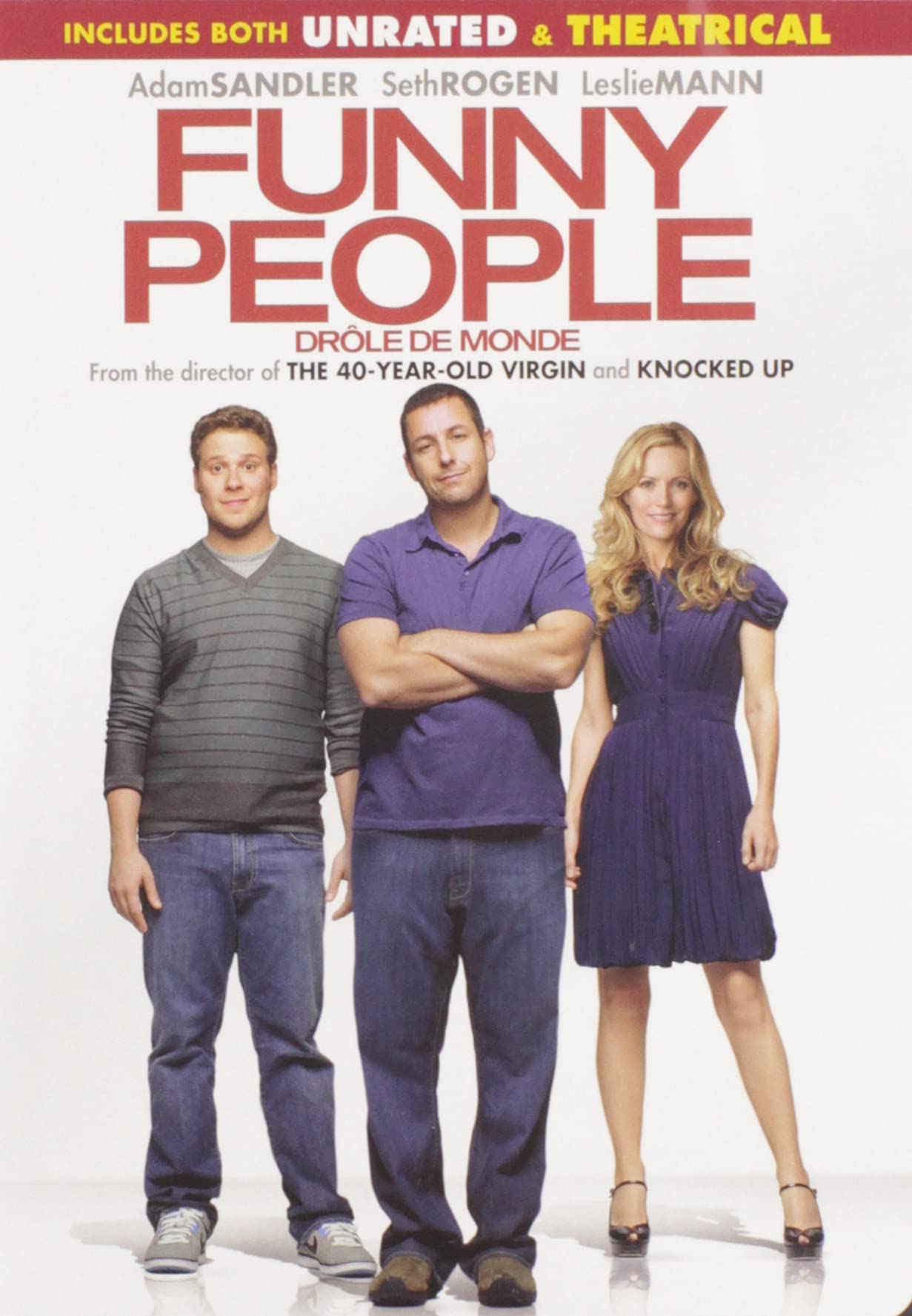 Funny People On DVD With Adam Sandler Seth Rogen Leslie Mann Aziz