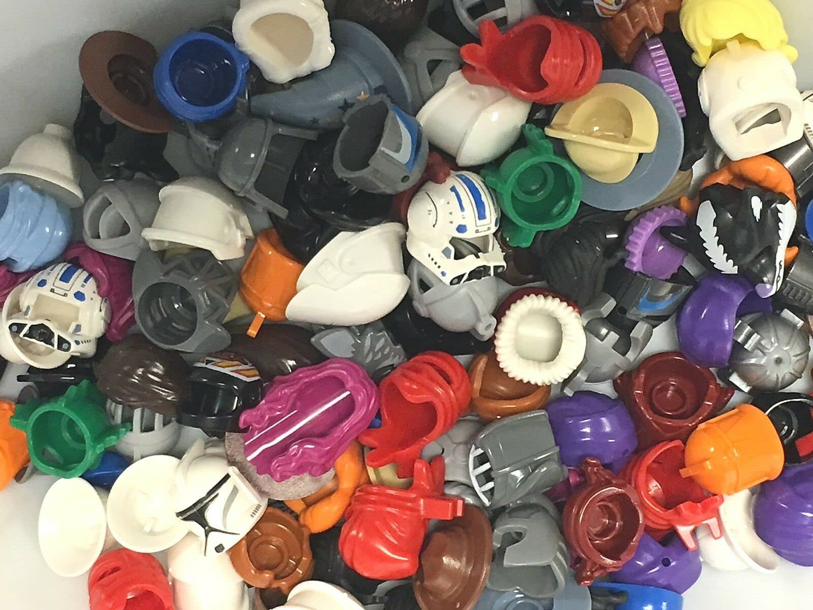 Image 0 of Lego Minifigure Grab Bag Of 25 Hair Helmet And Head Pieces