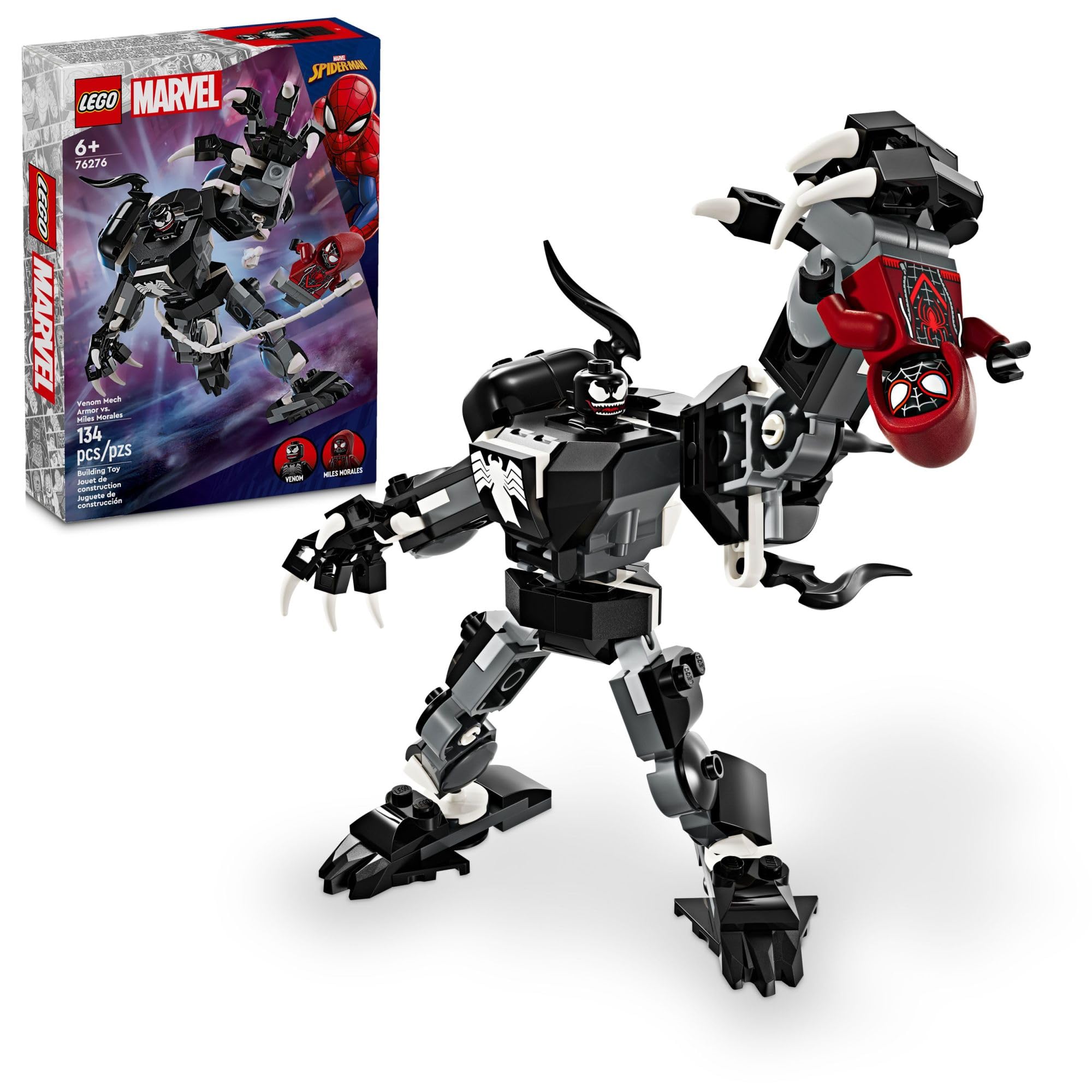Lego Marvel Venom Mech Armor Vs Miles Morales Posable Action For Kids