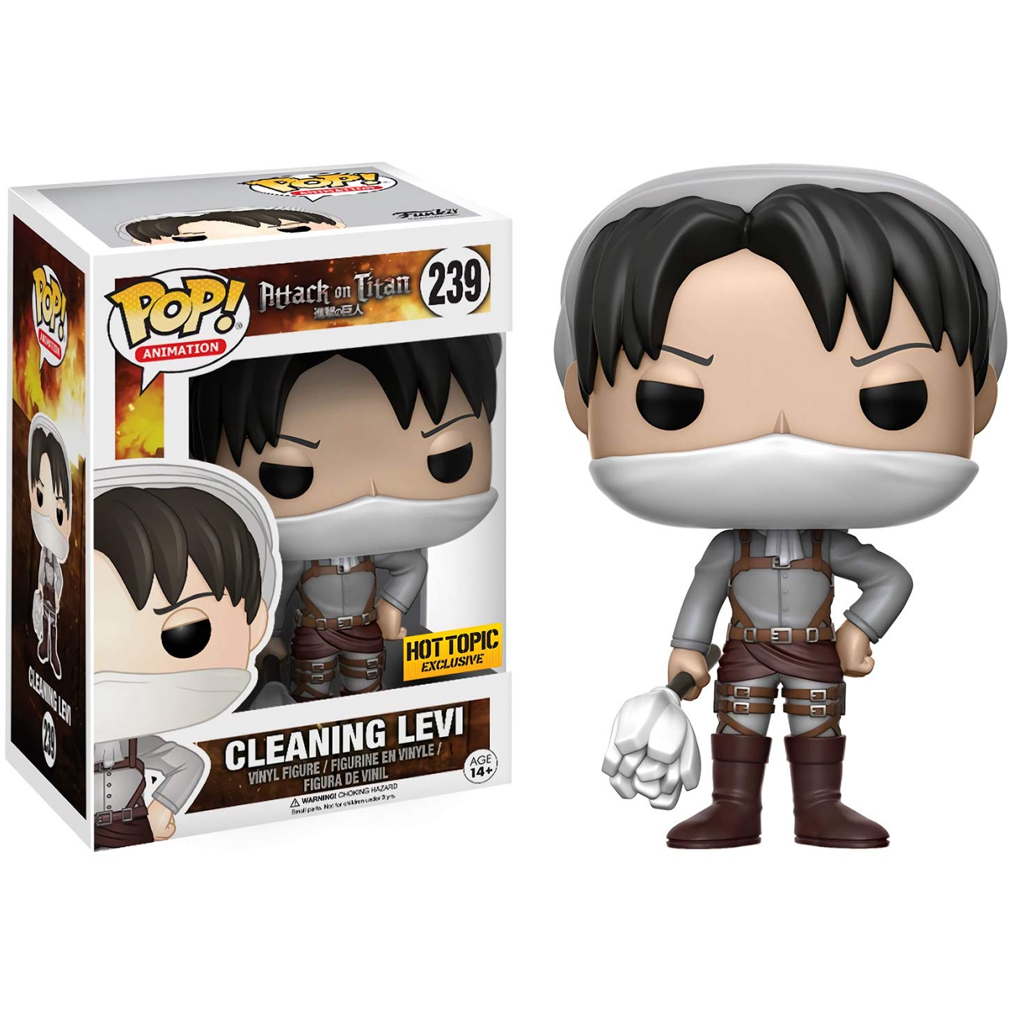 Image 0 of For Funko Pop Attack On Titan Cleaning Levi Ackerman 239 Collectible