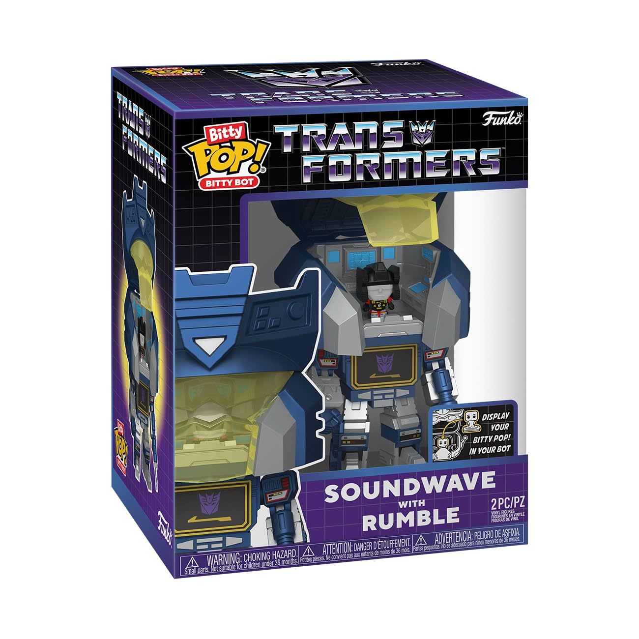 Image 0 of Funko Pop! Bitty Bots: Transformers Soundwave With Rumble Collectible