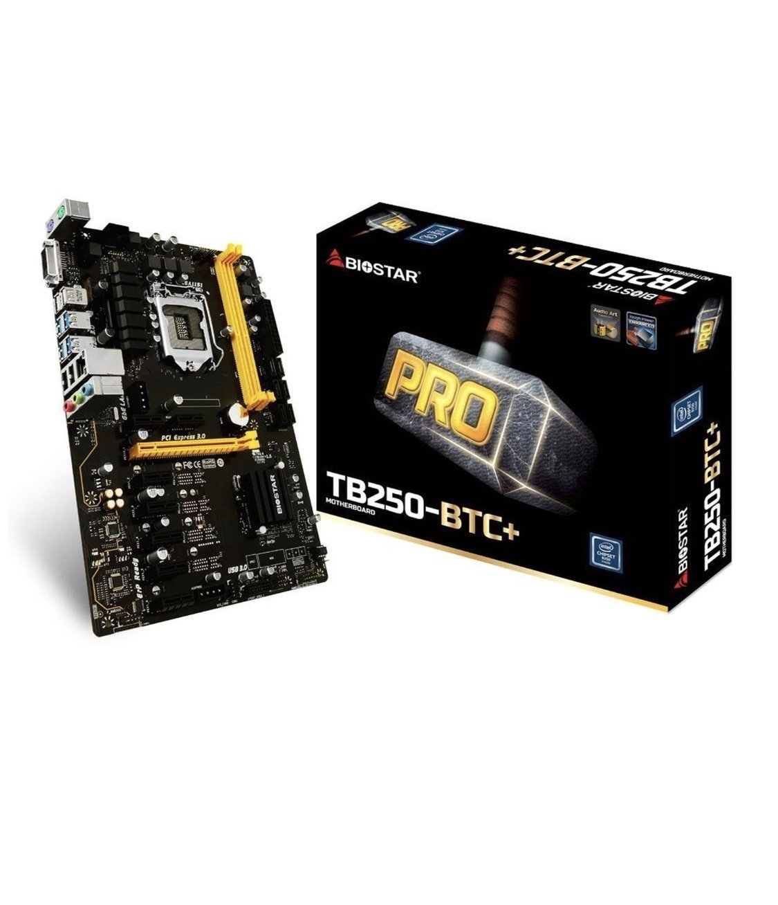 Biostar TB250-BTC+ 8 GPU Support LGA 1151 Core I7/I5/I3 LGA1151 Intel