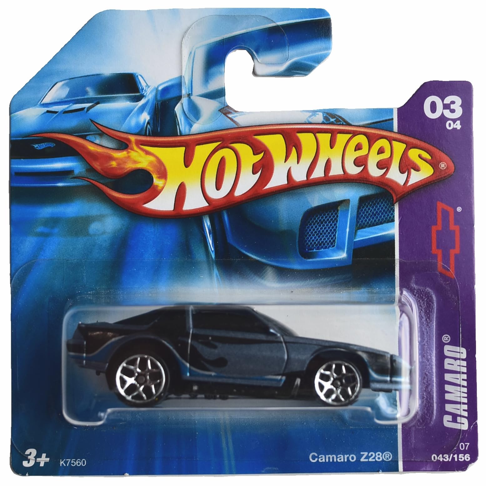 Image 0 of Hot Wheels Camaro Z28 Slate 3/4 Short Card Toy Car