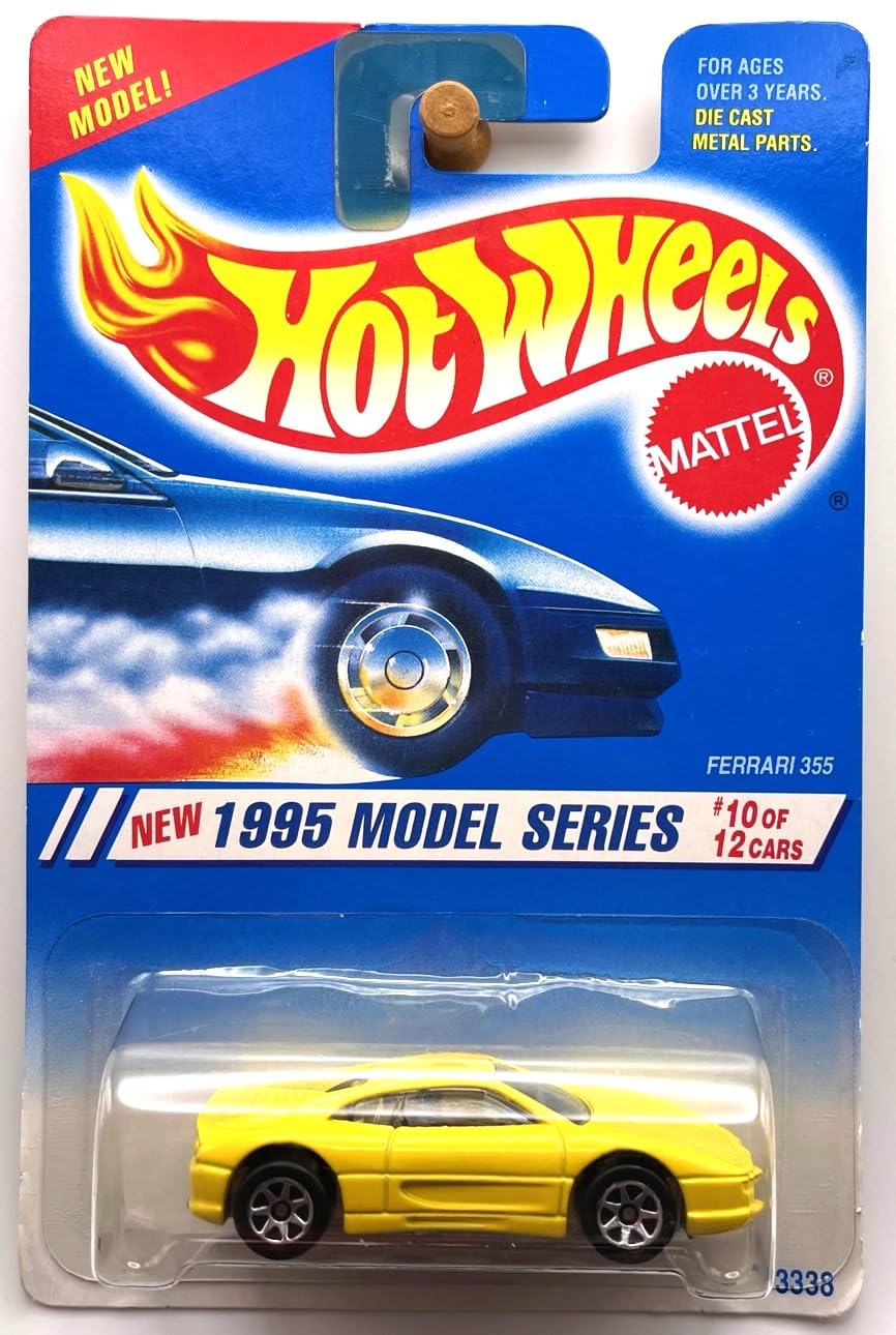 Hot Wheels Series 10/12 Yellow Ferrari 355 7SPOKE 'Model' Card Toy Car