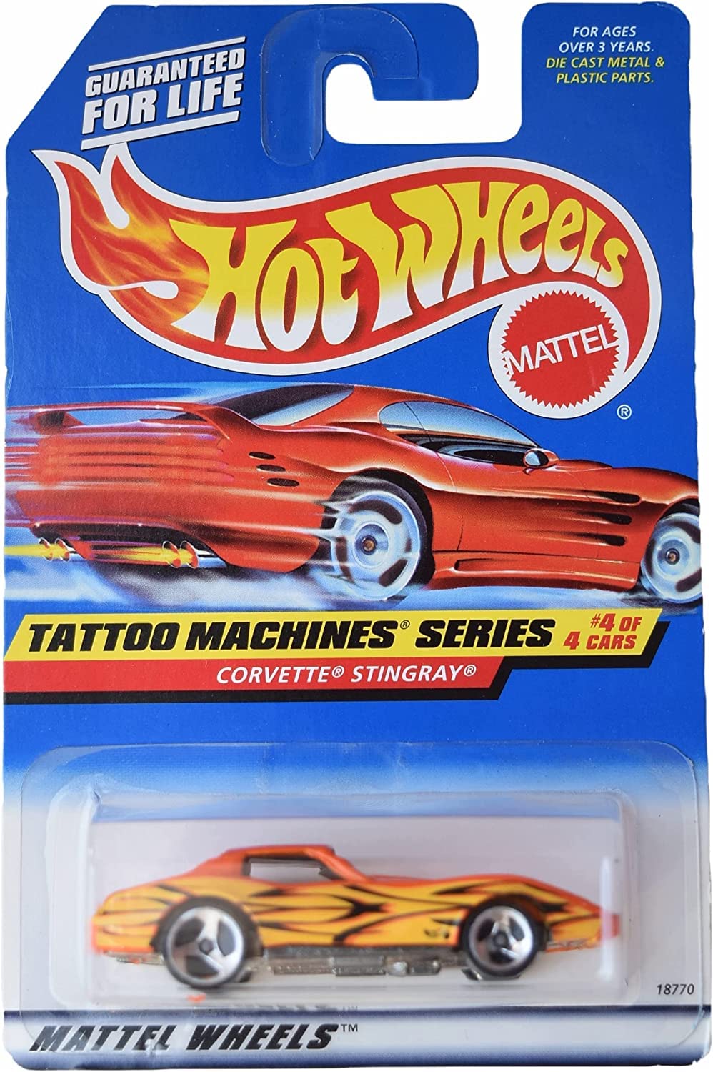 Hot Wheels Corvette Stingray Orange Tattoo Machines Series 4/4 Toy Car
