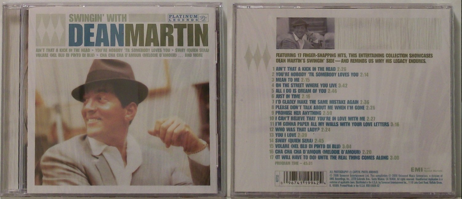 Swinging With Dean By Dean Martin On Audio CD Album Black 2012