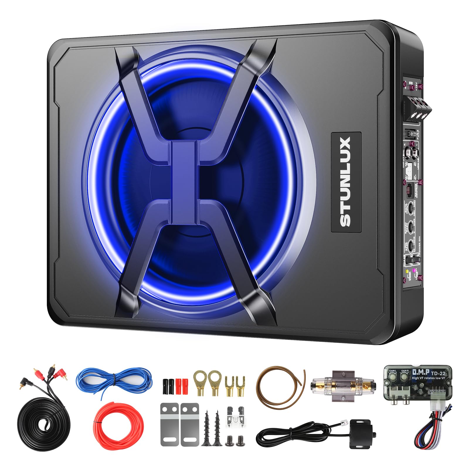 800W Slim Under Seat Powered Car Subwoofer KiCar/Truck Audio System