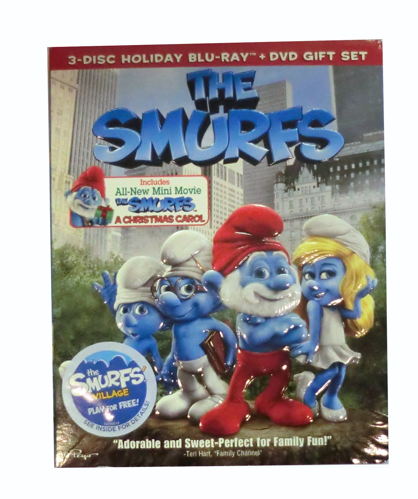 Smurfs 2011/Blu-Ray/DVD Combo W/christmas Carol Gift SET/3 Disc/o