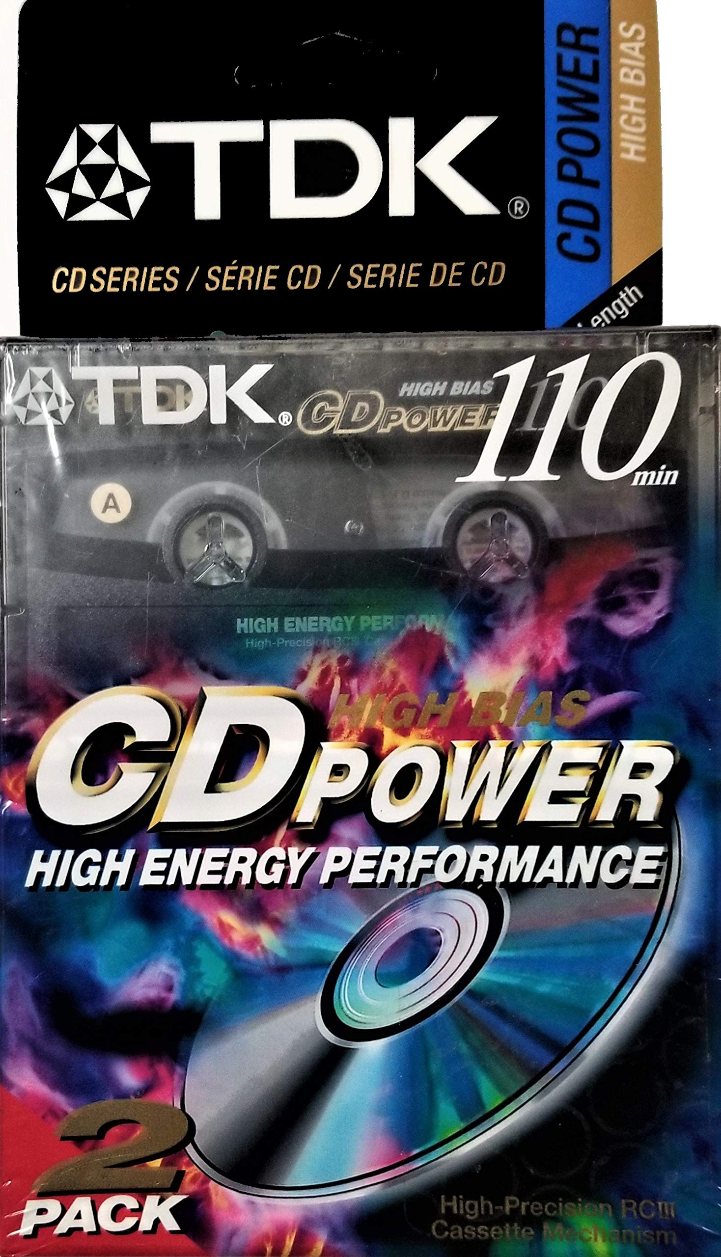 TDK CD Power 110 Cassette 2PK High Bias Tapes On Audio Cassette