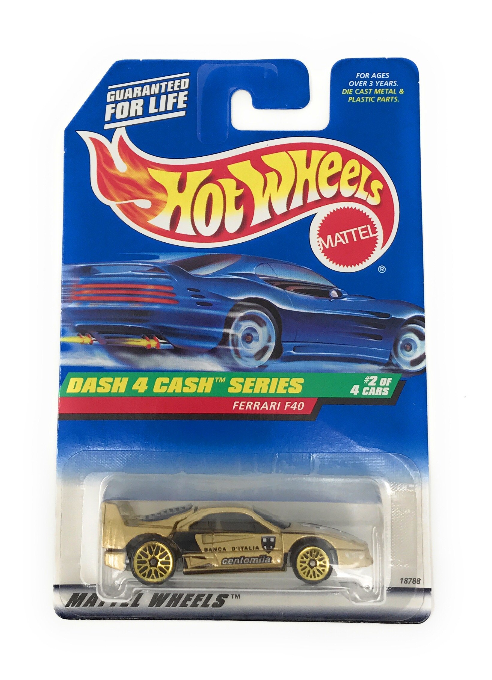 Hot Wheels 1998 Dash 4 Cash Series Ferrari F40 Gold Metallic Paint 2