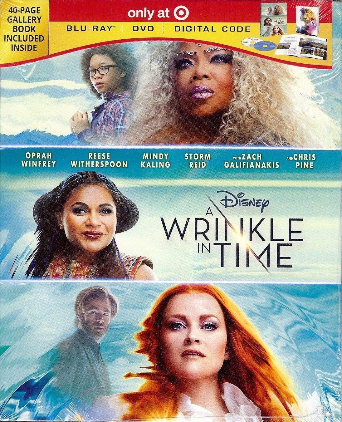 A Wrinkle In Time On Blu-Ray With Pine Chris Disney Movie