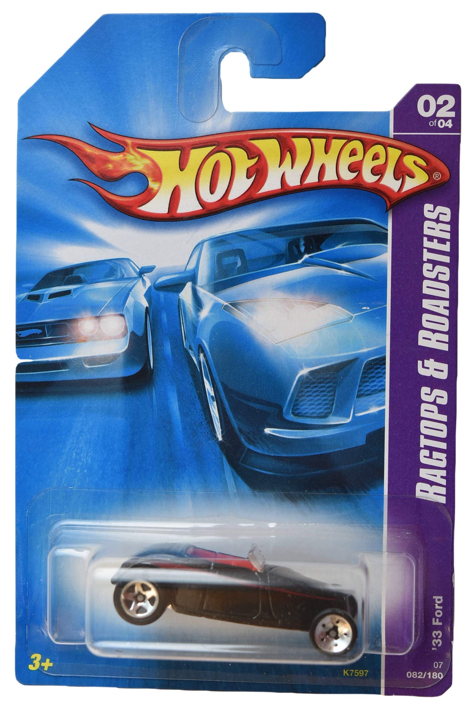 Hot Wheels Ragtops And Roadsters 2/4 Black '33 Ford 82/180 5 Spoke Toy