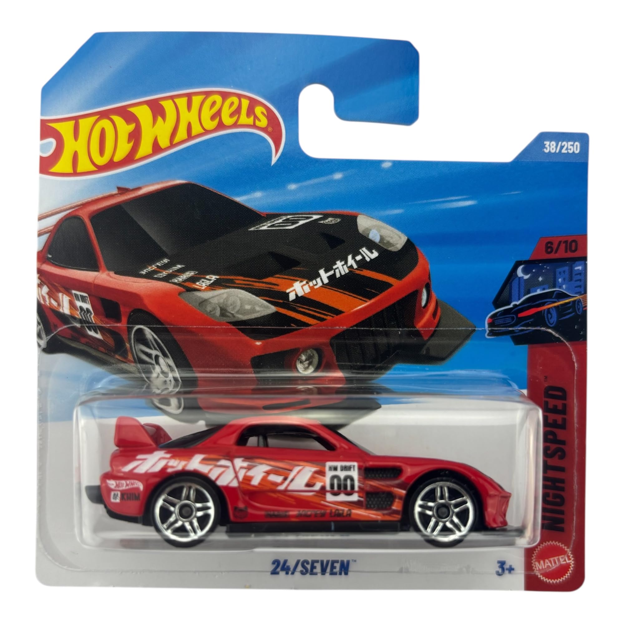 Image 0 of Hot Wheels 24/SEVEN Nightspeed 6/10 JJJ09 Short Card Red Racing Car