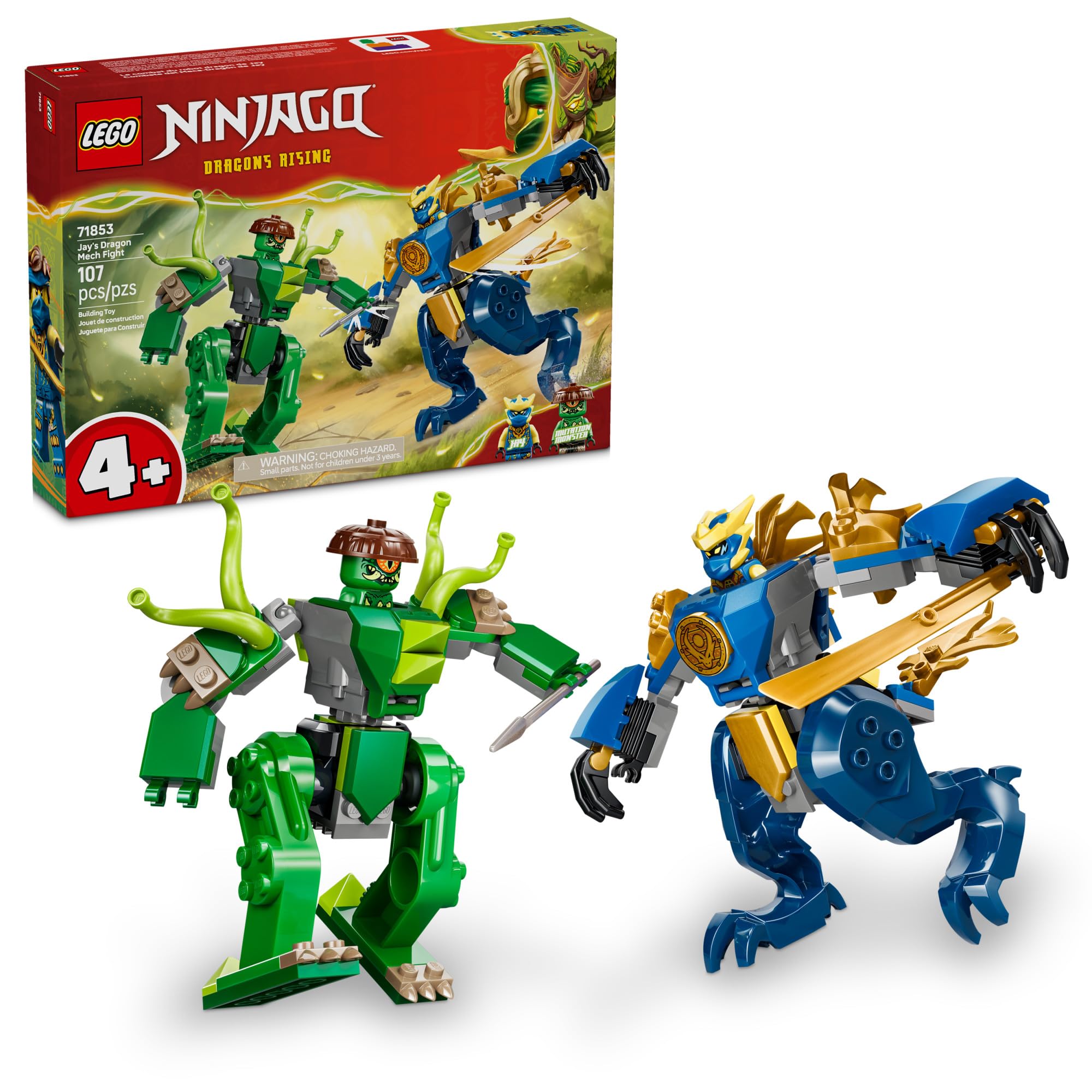 Lego Ninjago Jay's Dragon Mech Fight Building Toy Pretend Play Set For