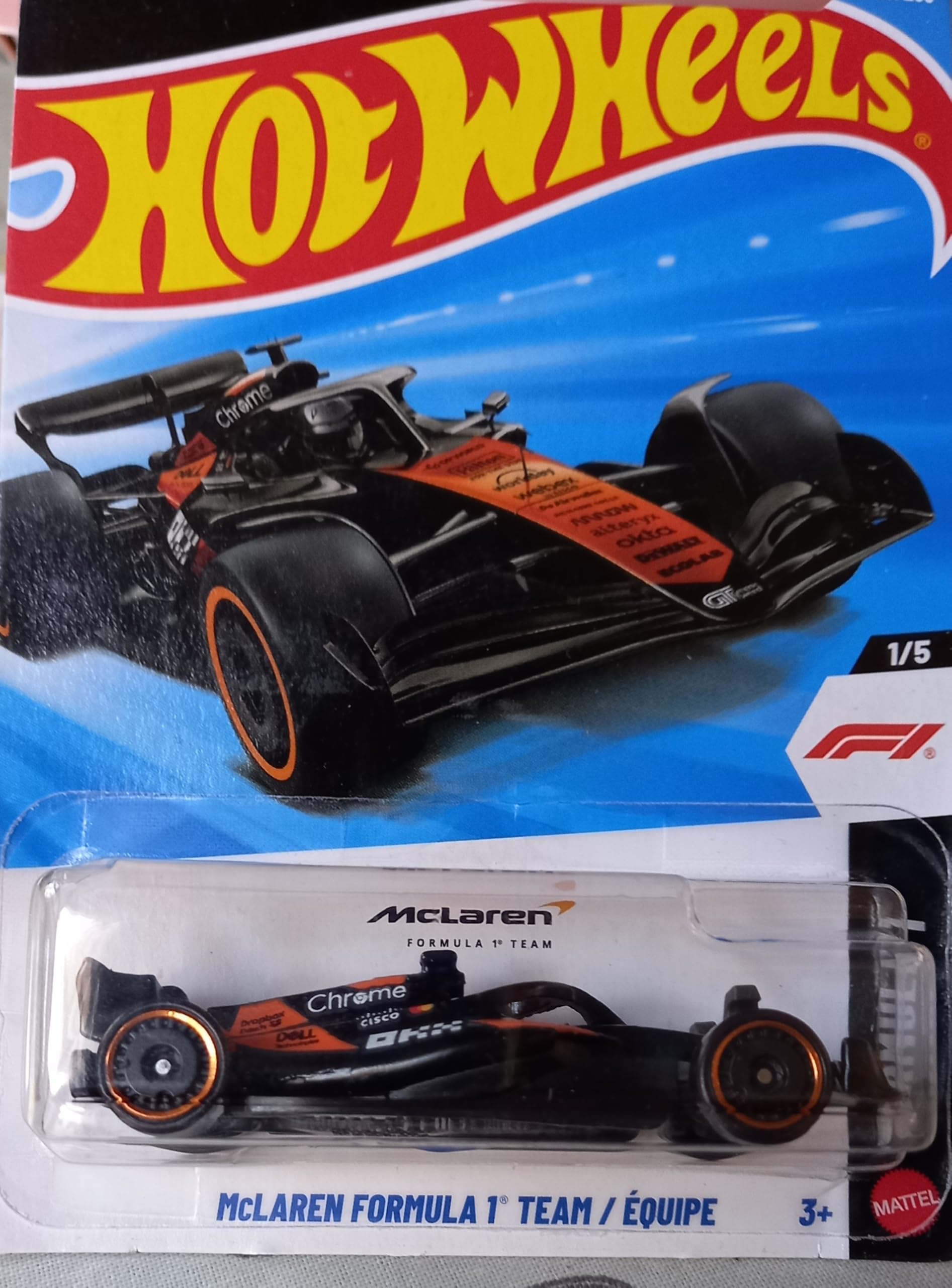 Hot Wheels McLaren Formula One Team Black And Orange F1 1/5 20/250 1:6