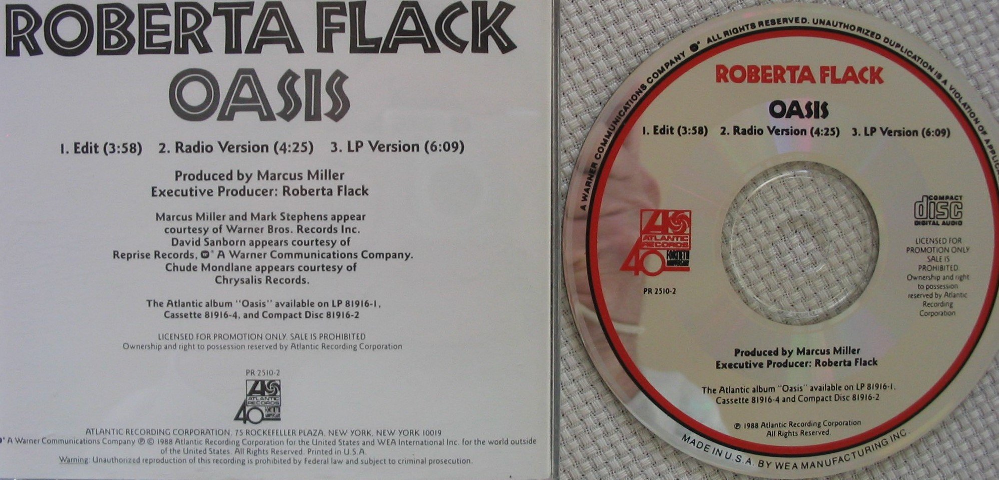 Oasis By Roberta Flack On Audio CD Album Black 2006