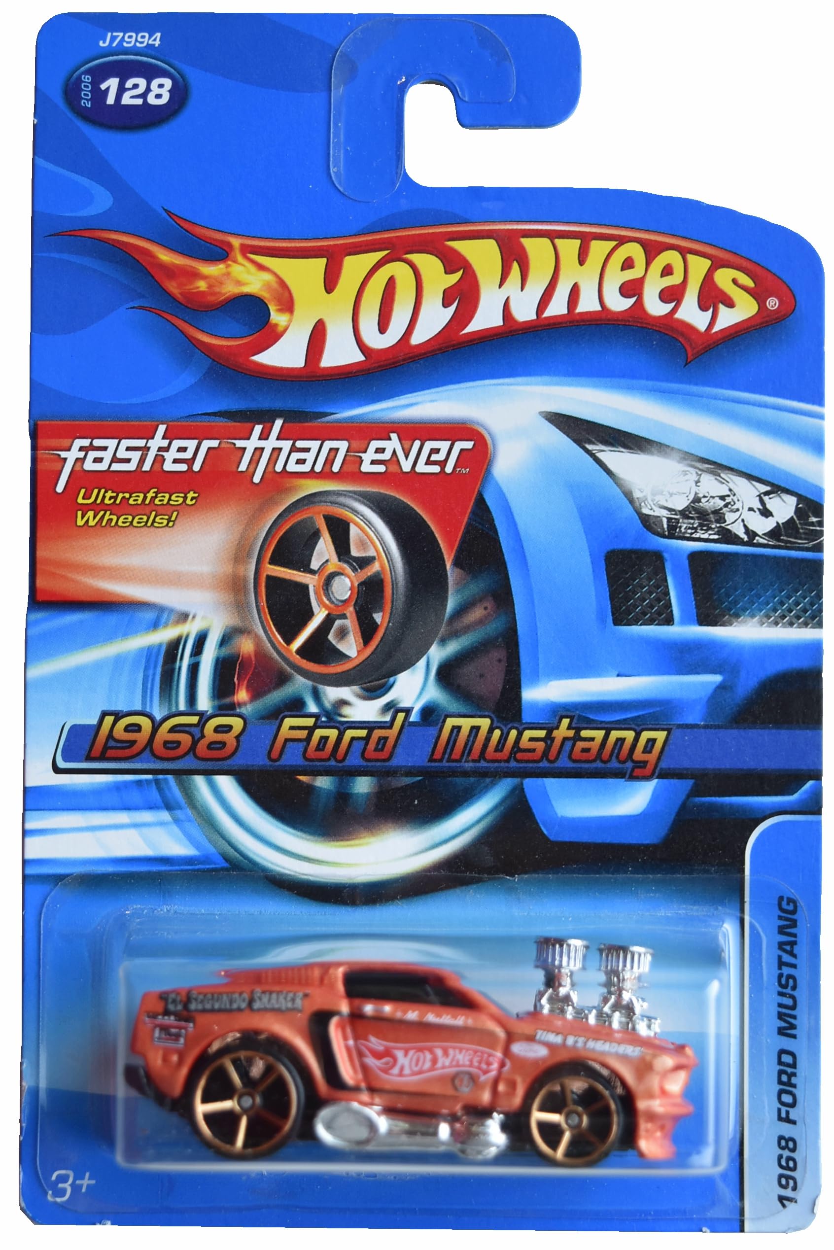 Image 0 of Hot Wheels 1968 Ford Mustang Faster Than Ever 128 Toy Car