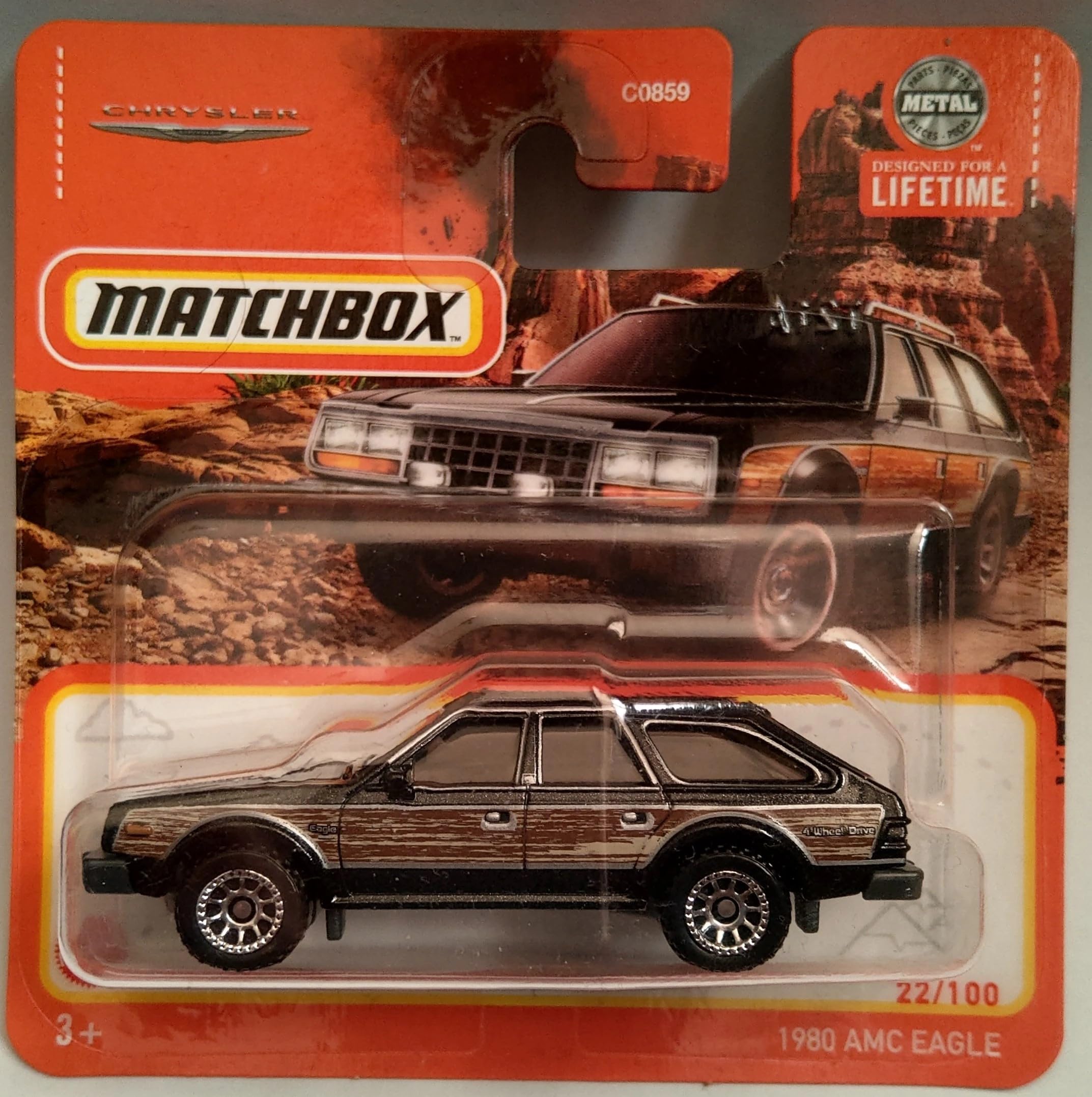 Matchbox 2024-1980 Amc Eagle Metalflake Black Black 22/100 Toy Car