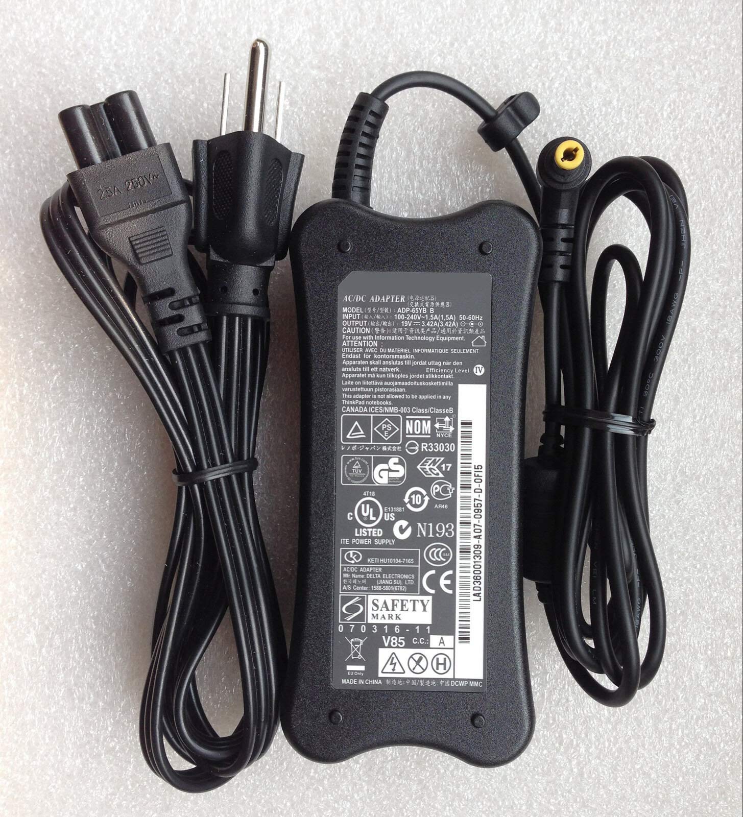 Image 0 of Lenovo OEM 19V 3.42A 65W AC/DC Adapter Battery Charger Compatible For