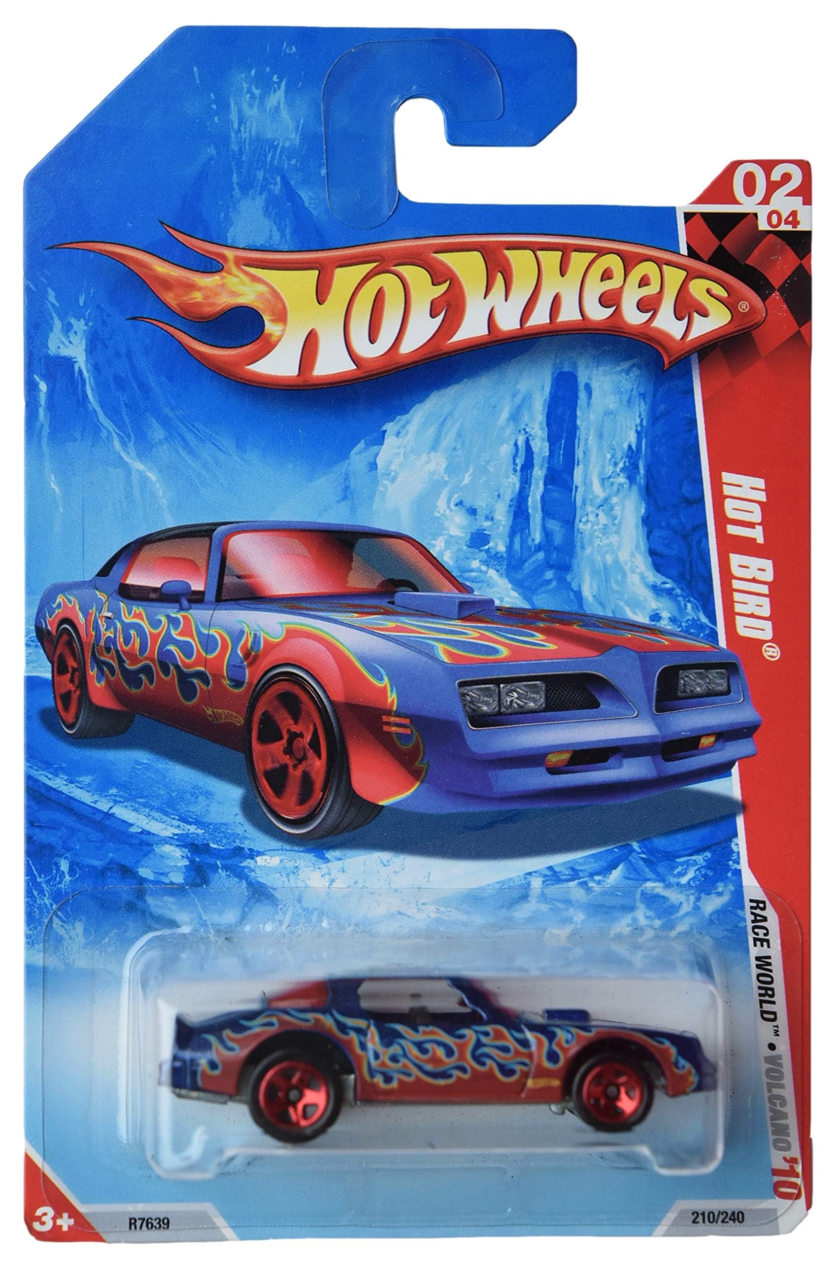 Hot Wheels Hot Bird Race World Volcano '10 2/4 Blue With Red Flames 21