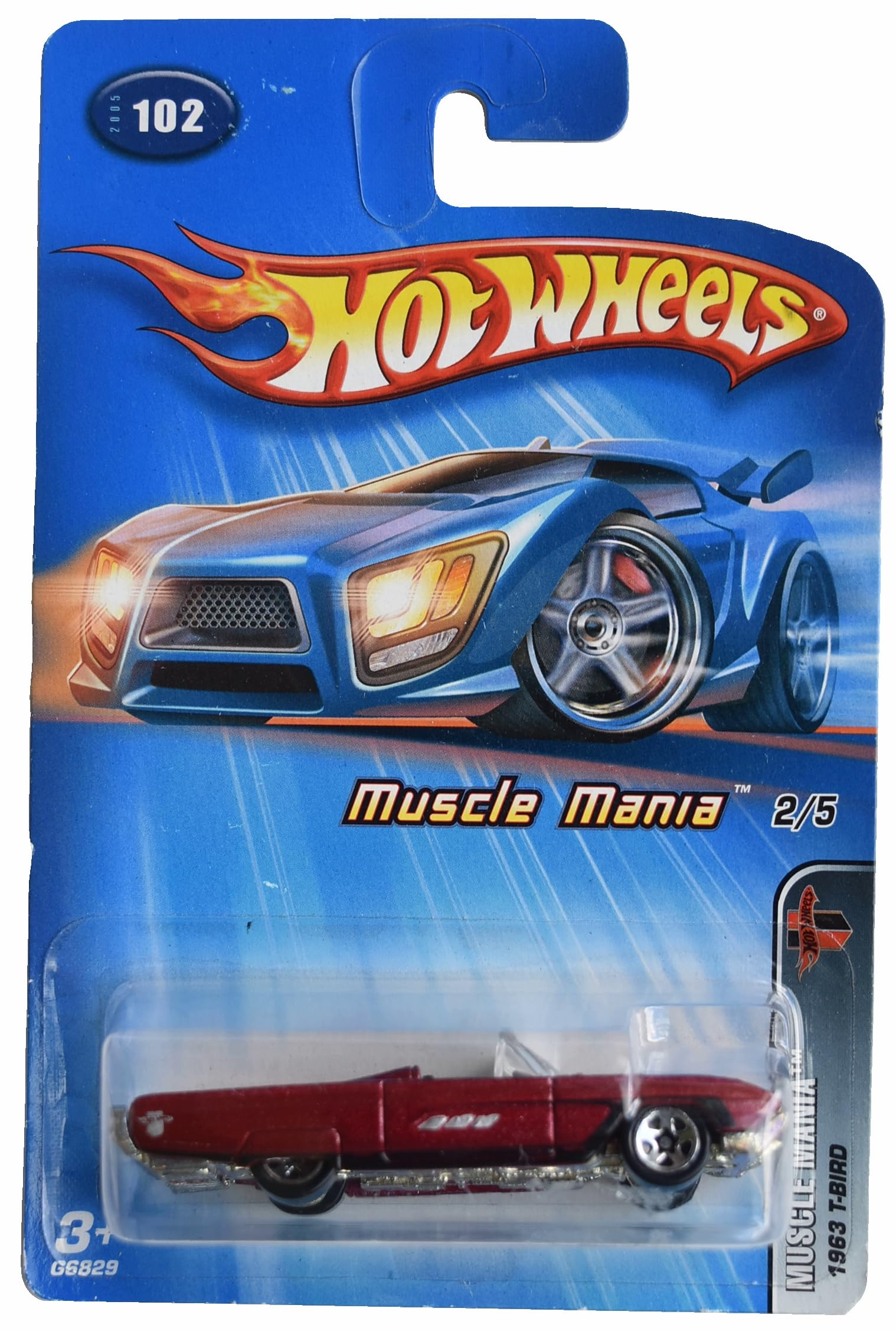 Image 0 of Hot Wheels 1963 Thunderbird Muscle Mania 2/5 Red 102 Toy Car