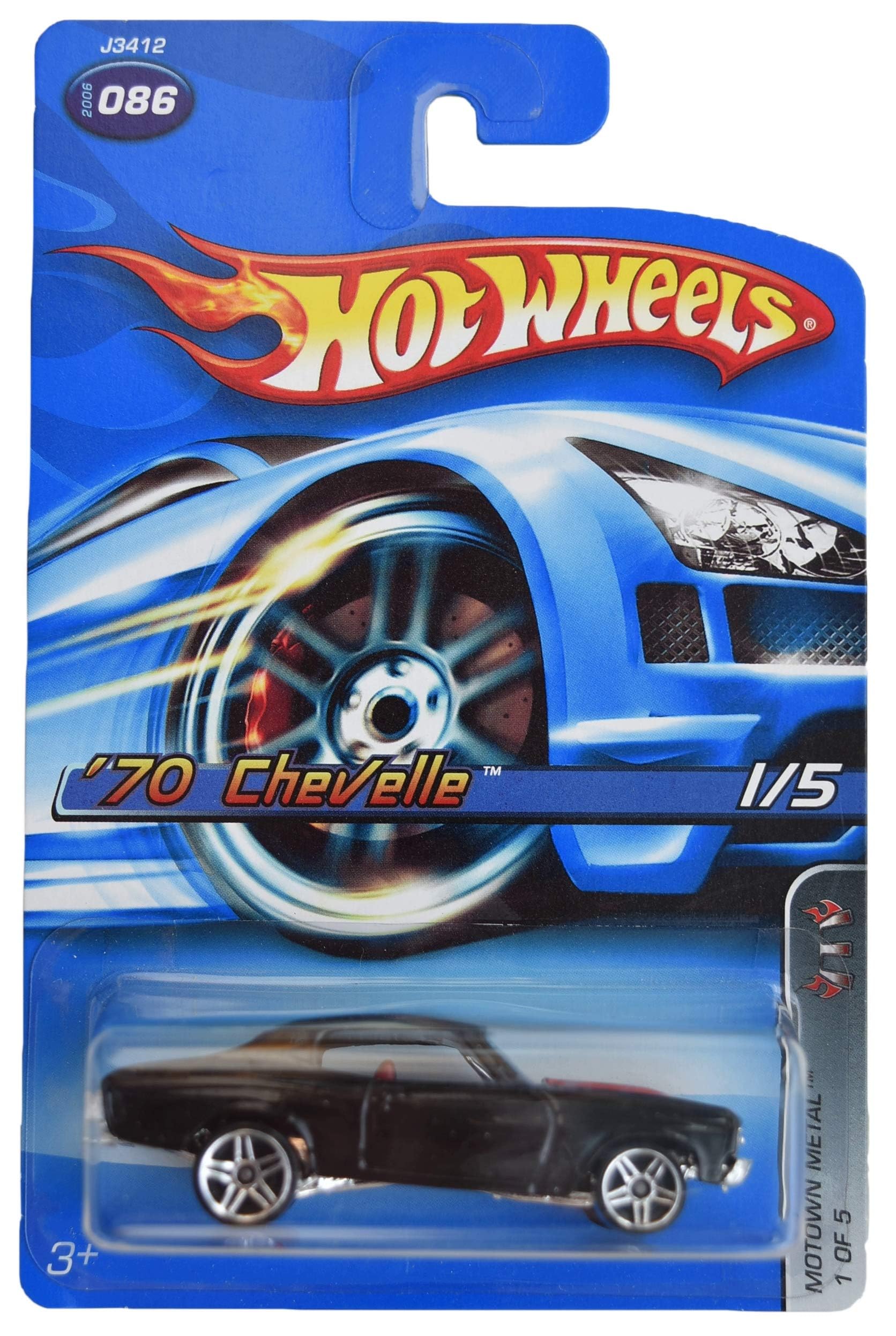 Image 0 of Hot Wheels '70 Chevelle Motown Metal 1/5 Black 86 Toy Car