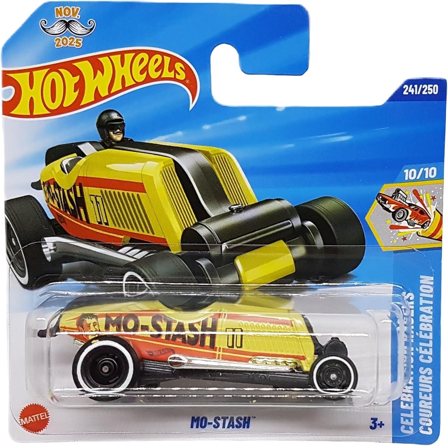 Hot Wheels Mo-Stash Celebration Racers 10/10 JBB46 Yellow Racing