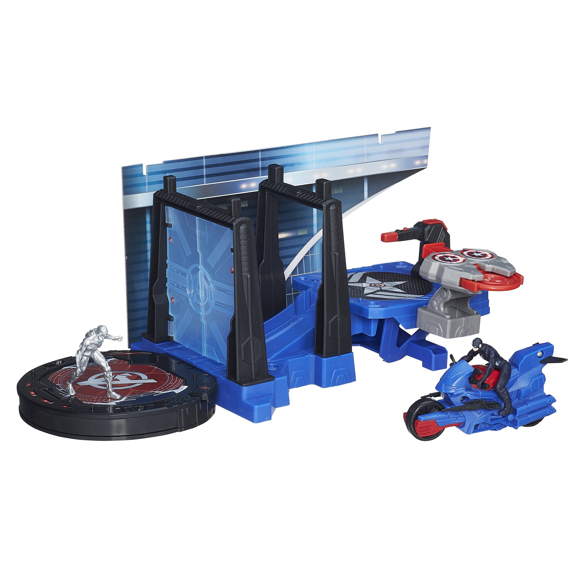 Image 0 of Marvel Avengers Hq Captain America Tower Defense Set Toy Action
