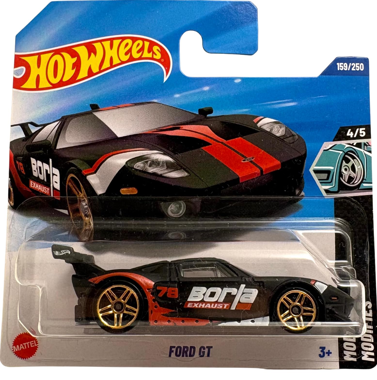 Hot Wheels Ford GT Black/Red JBB75 Licensed Ford Model With Borla