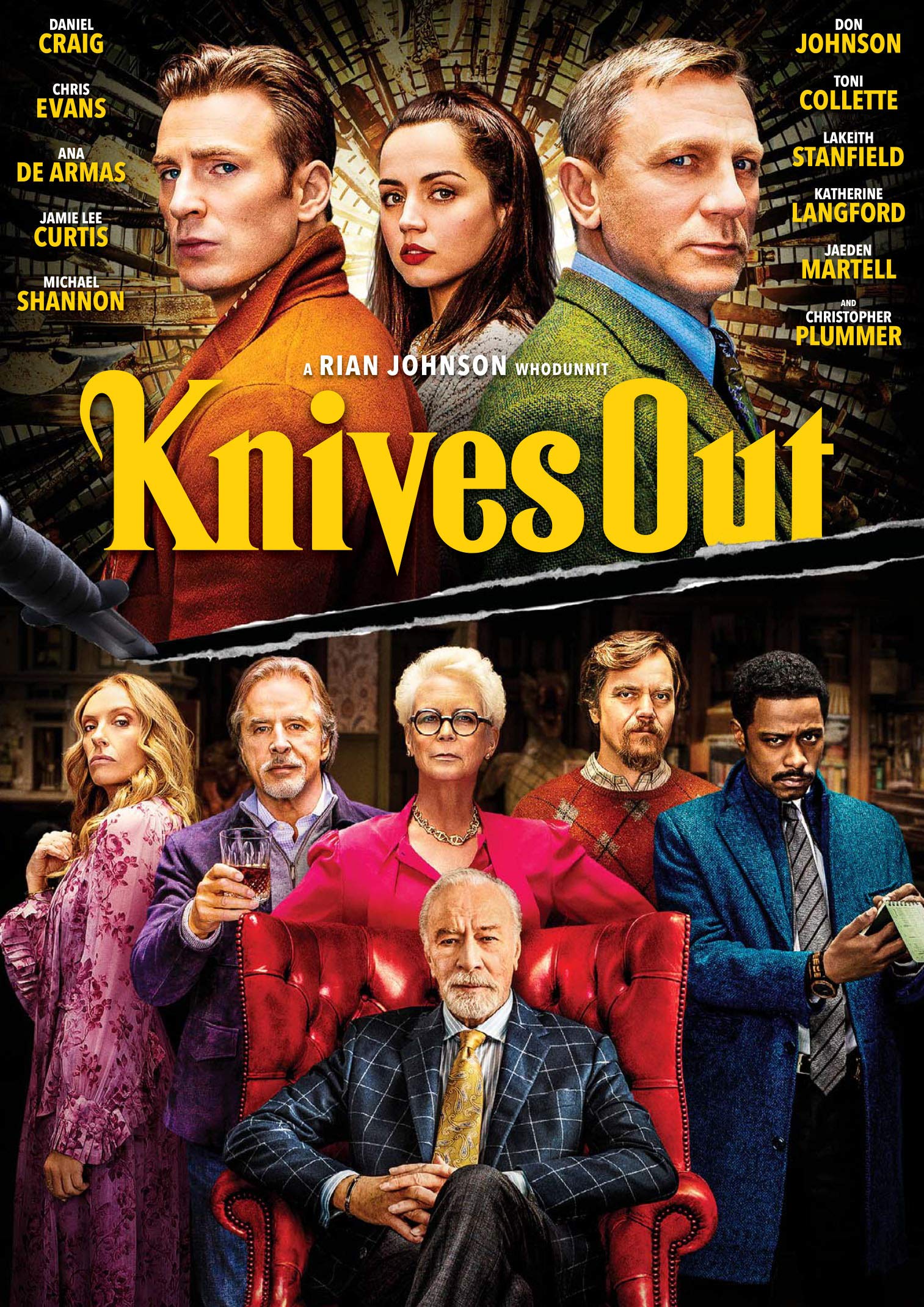 Knives Out On DVD with Jamie Curtis Mystery Movie