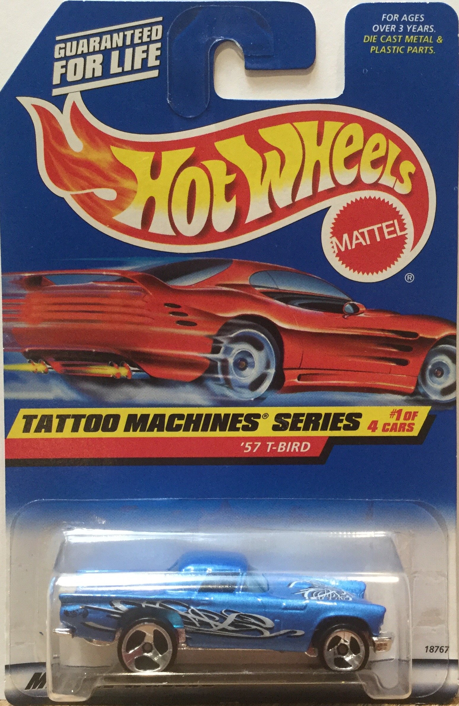 Hot Wheels '57 T-Bird 685 1998 Tattoo Machines Series 1 Of 4 Cars Toy