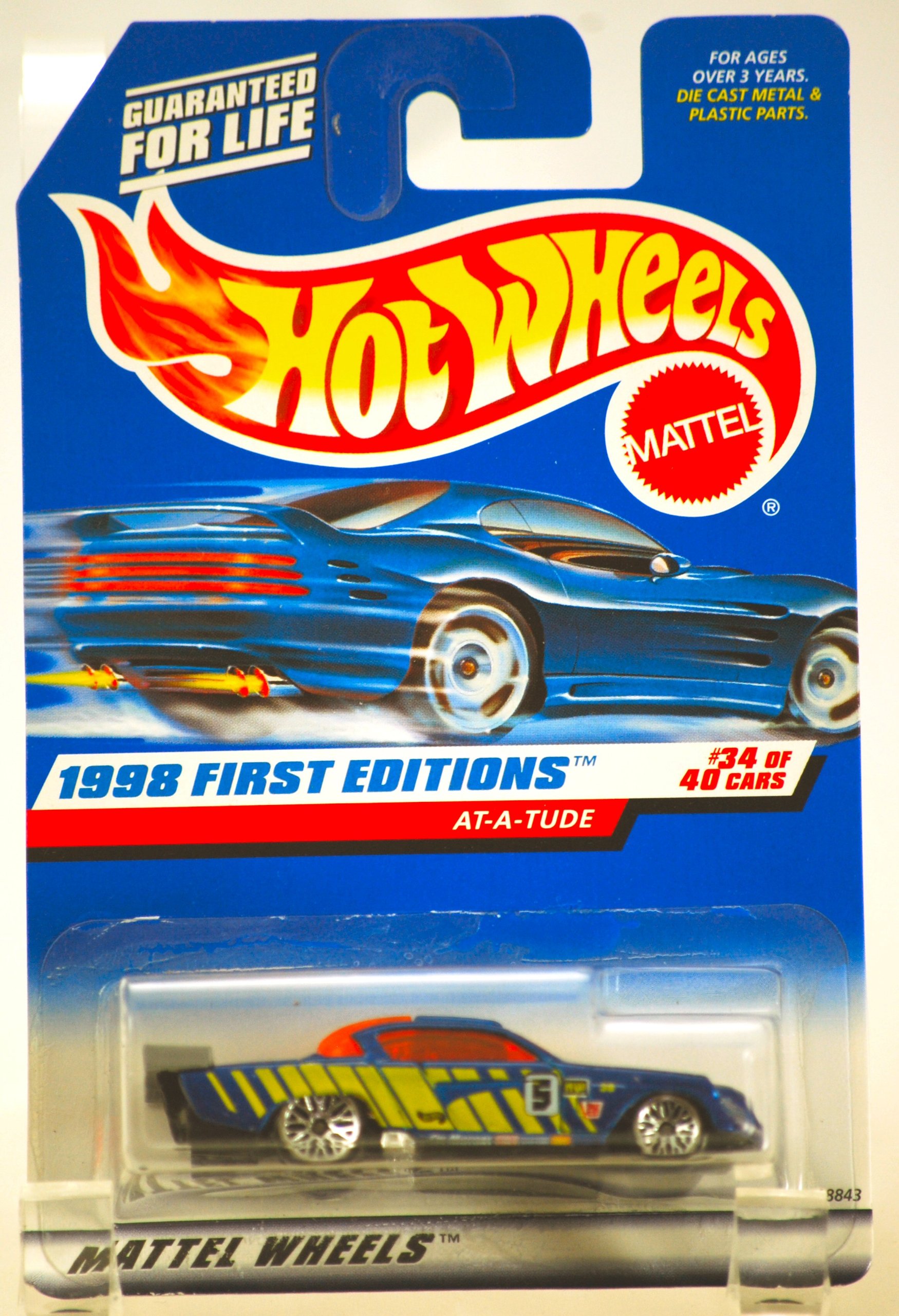 Hot Wheels Mattel 1998 First Editions 1:64 Scale Blue Jaguar At-A-Tude