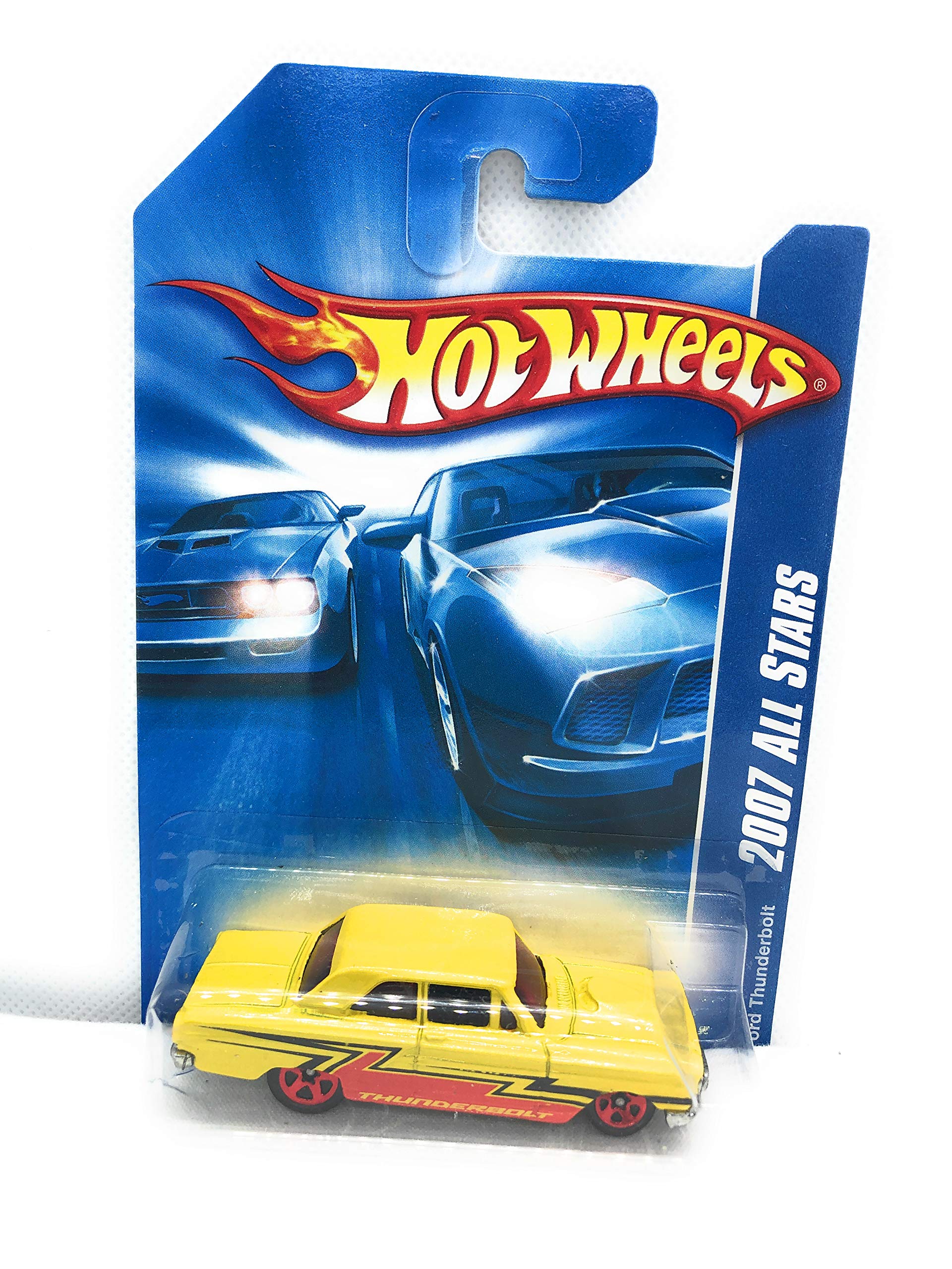 2007 Mattel Hot Wheels All Stars Yellow And Red Ford Thunderbolt Die