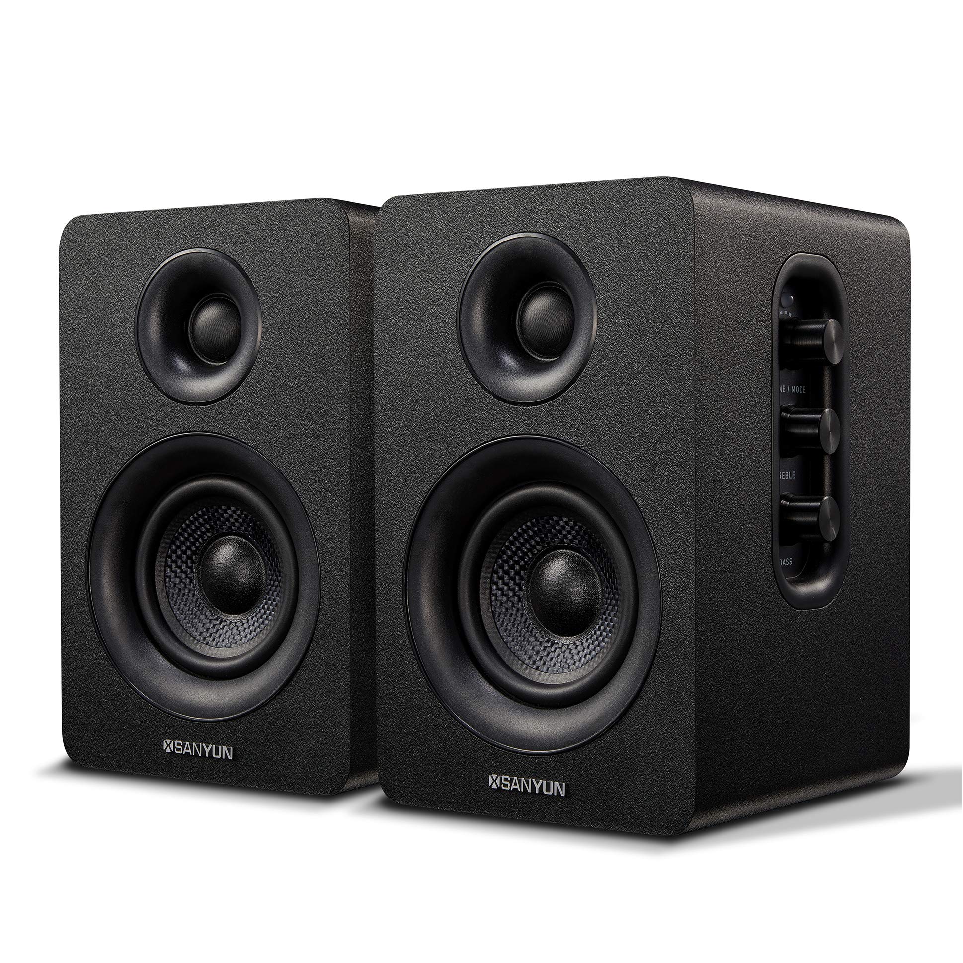 Sanyun SW208 3 Inch Active Bluetooth 5.0 Bookshelf Speakers Built-In 24BIT Dac W