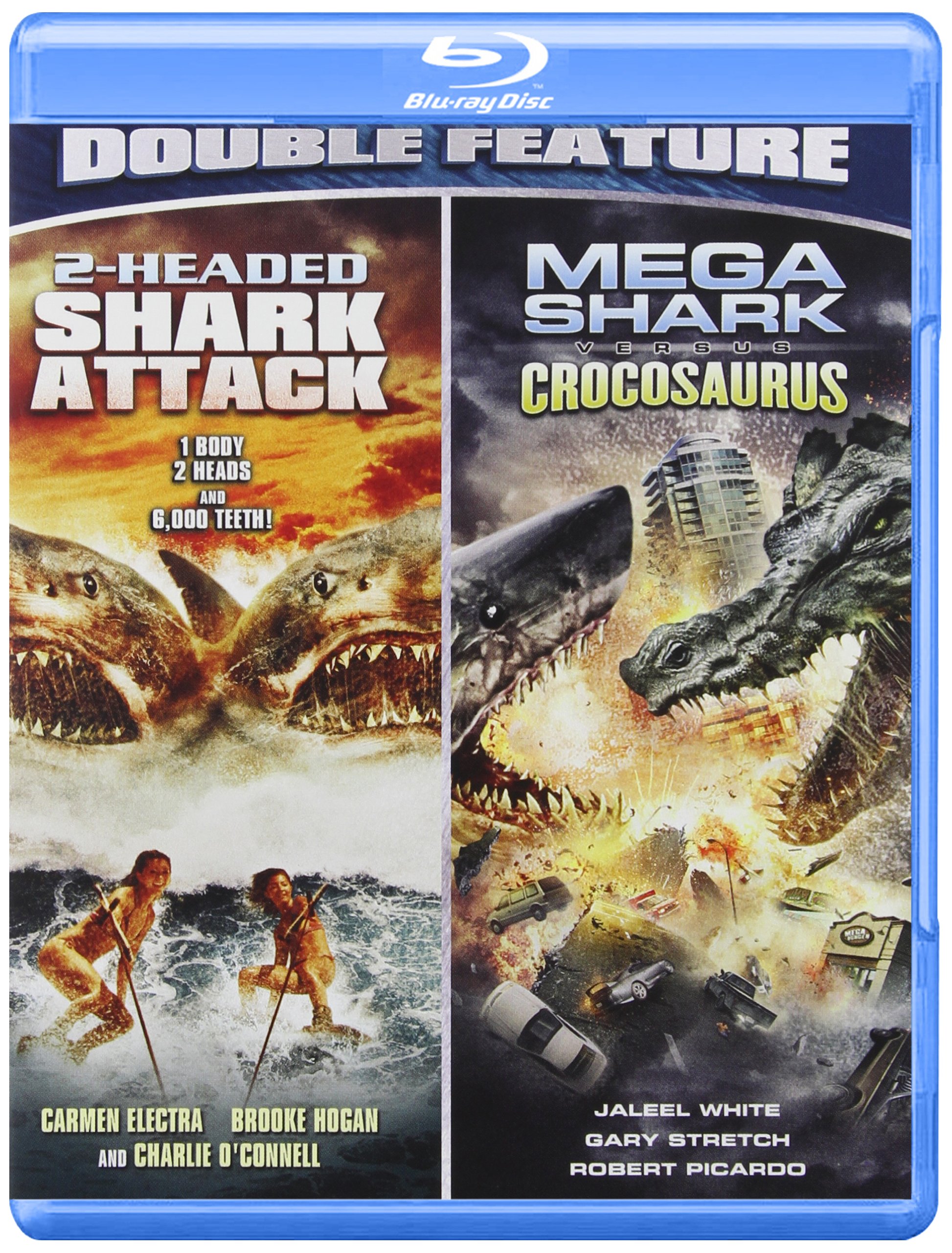 2-HEADED Shark Attack / Mega Shark Versus Crocosaurus On Blu-Ray With Gary Stret