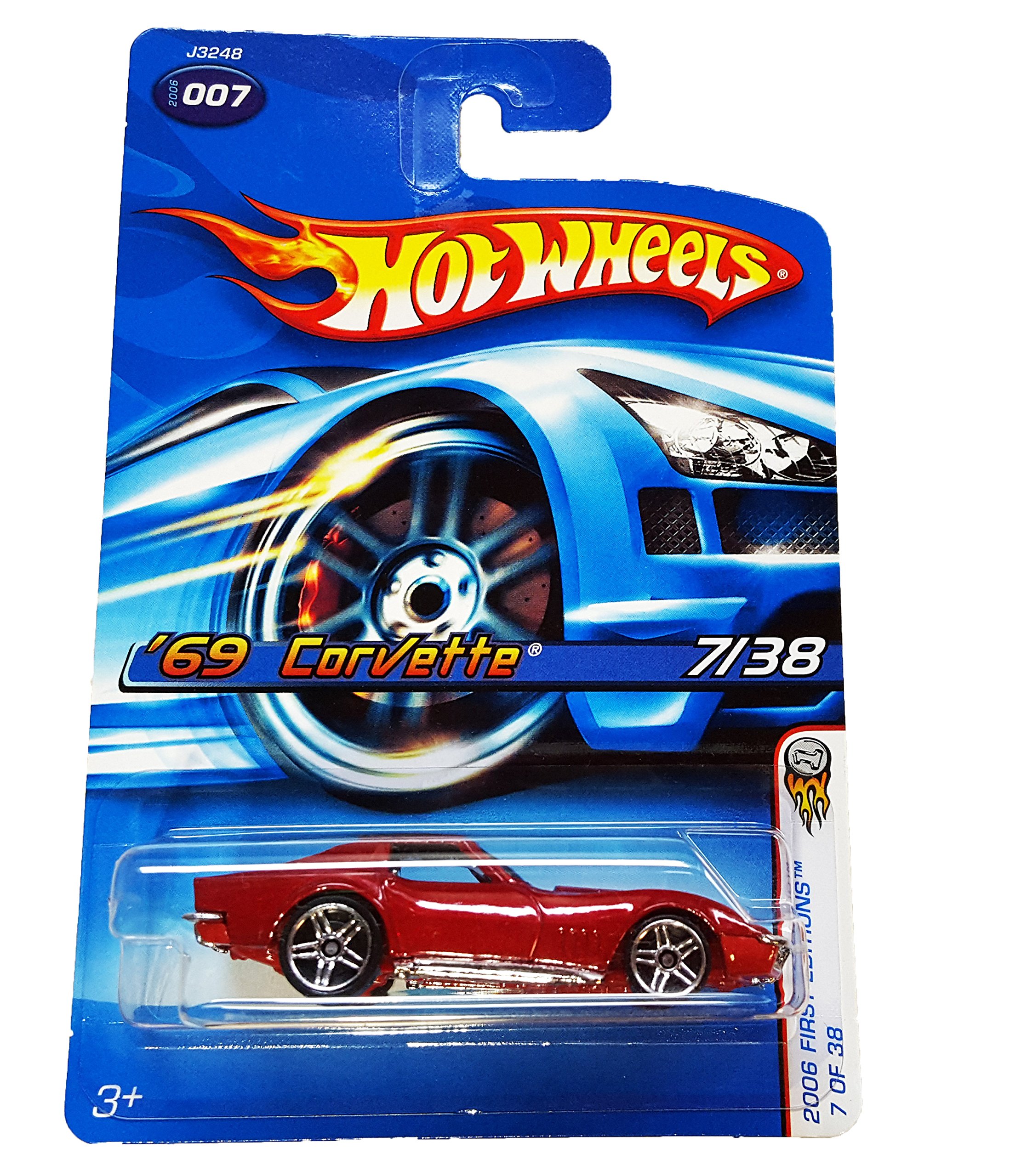 Image 0 of Hot Wheels 2006-007 First Editions 7/38 '69 1969 Corvette Red 1:64