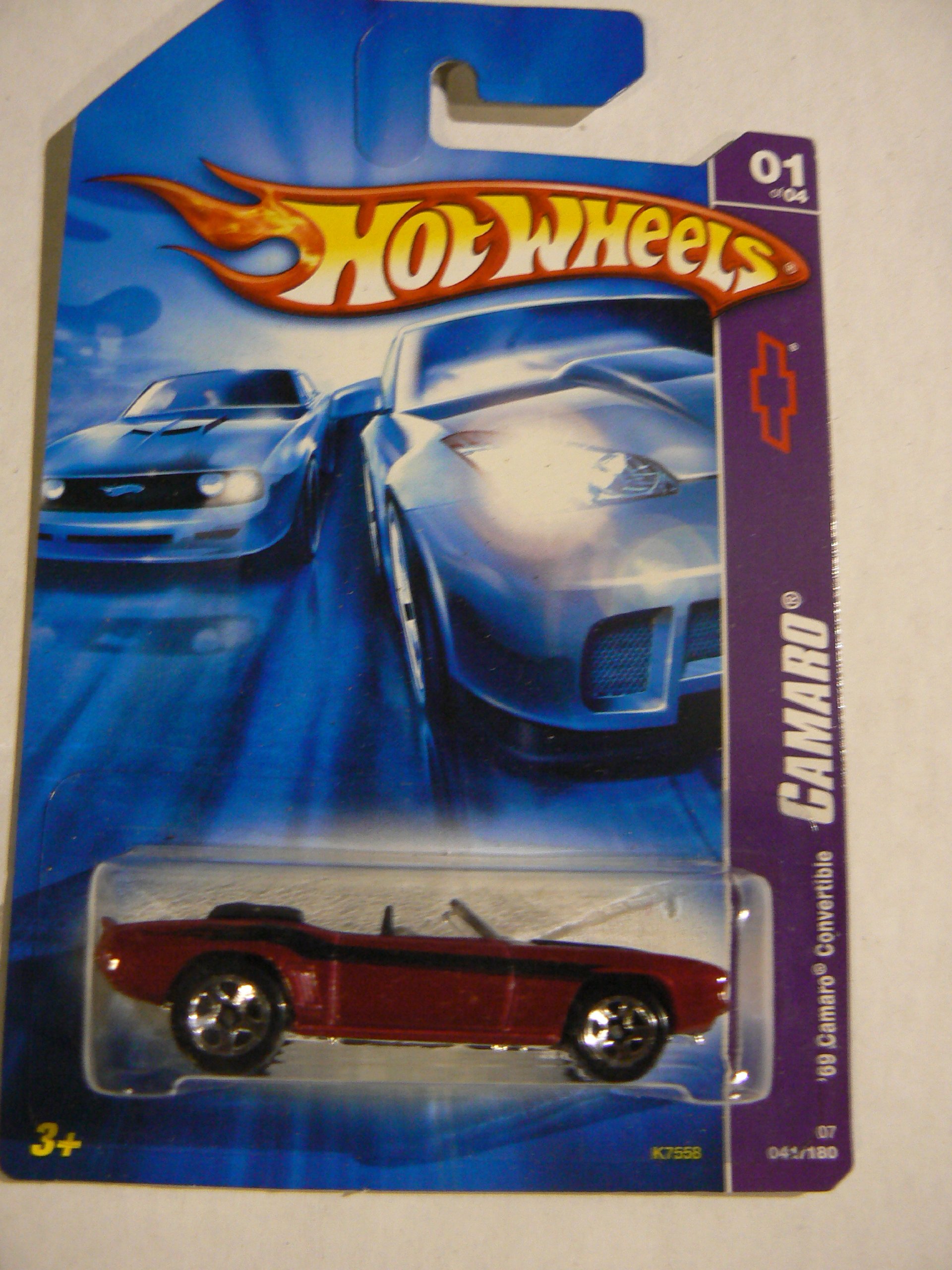 Image 0 of Hot Wheels Camaro 01 Of 04 '69 Camaro Convertible Red 041/180 Toy Car