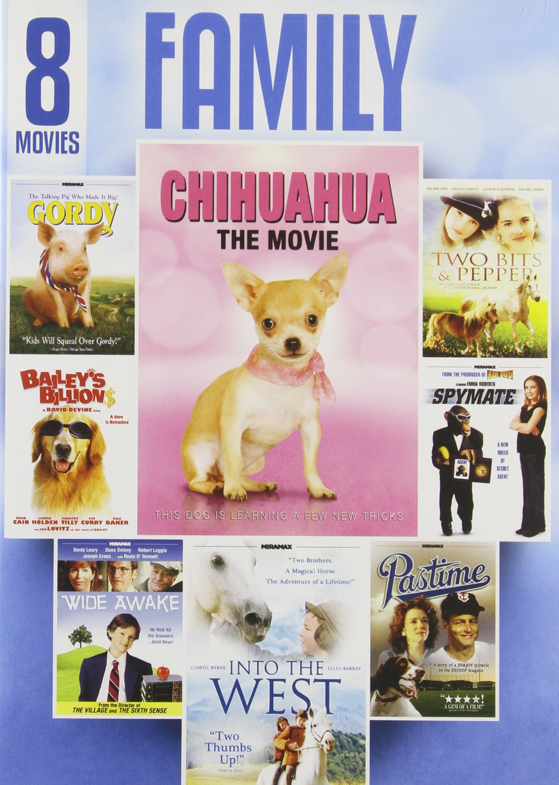 8-MOVIE Family Pack Chihuahua Into The West Pastime On DVD With Dean