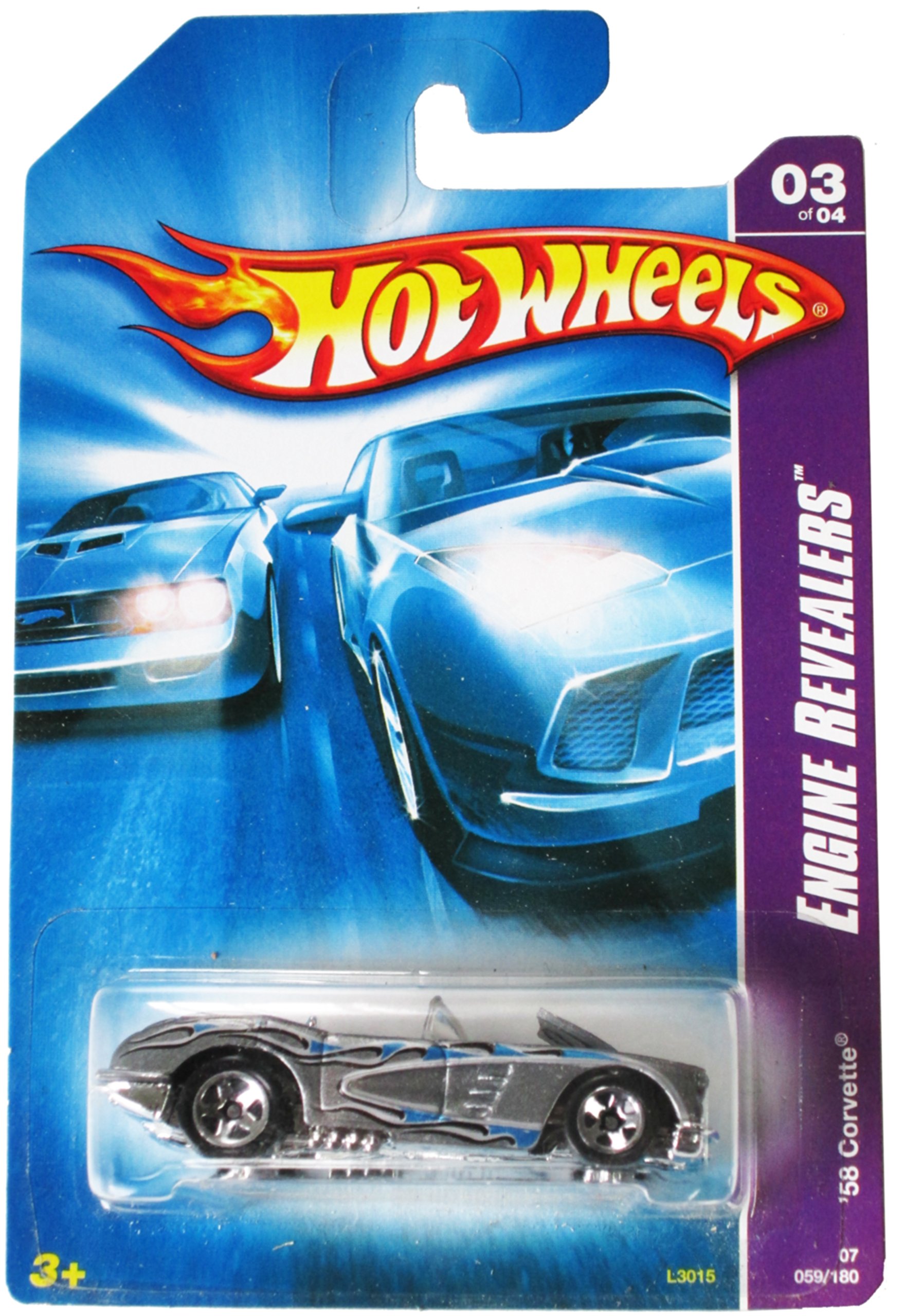 Hot Wheels Engine Revealers 03 Of 04 '58 Corvette 059/180 Toy Car